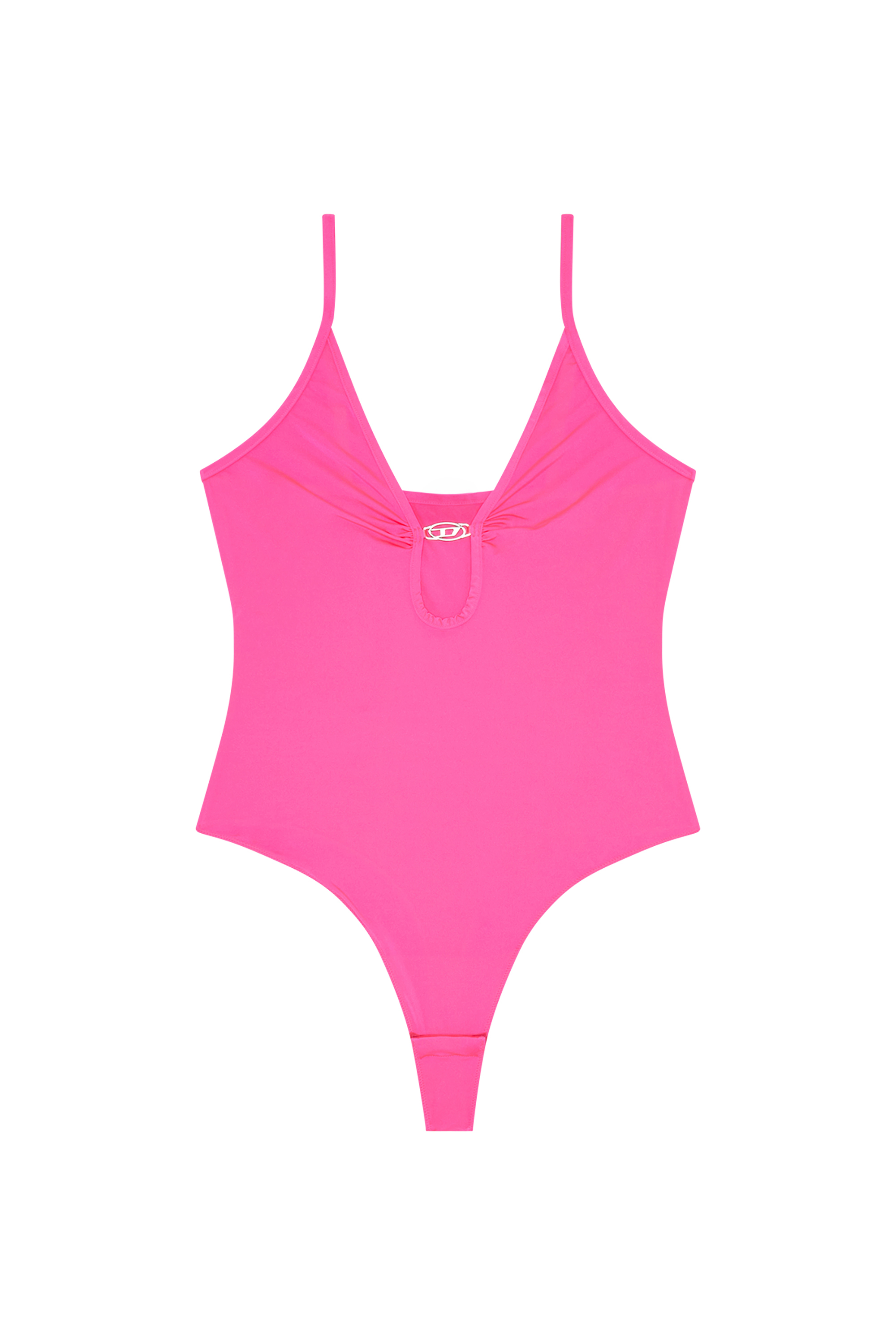 Diesel - UFBY-MEGHAN, Woman's Microfibre bodysuit with Oval D plaque in Pink - 4