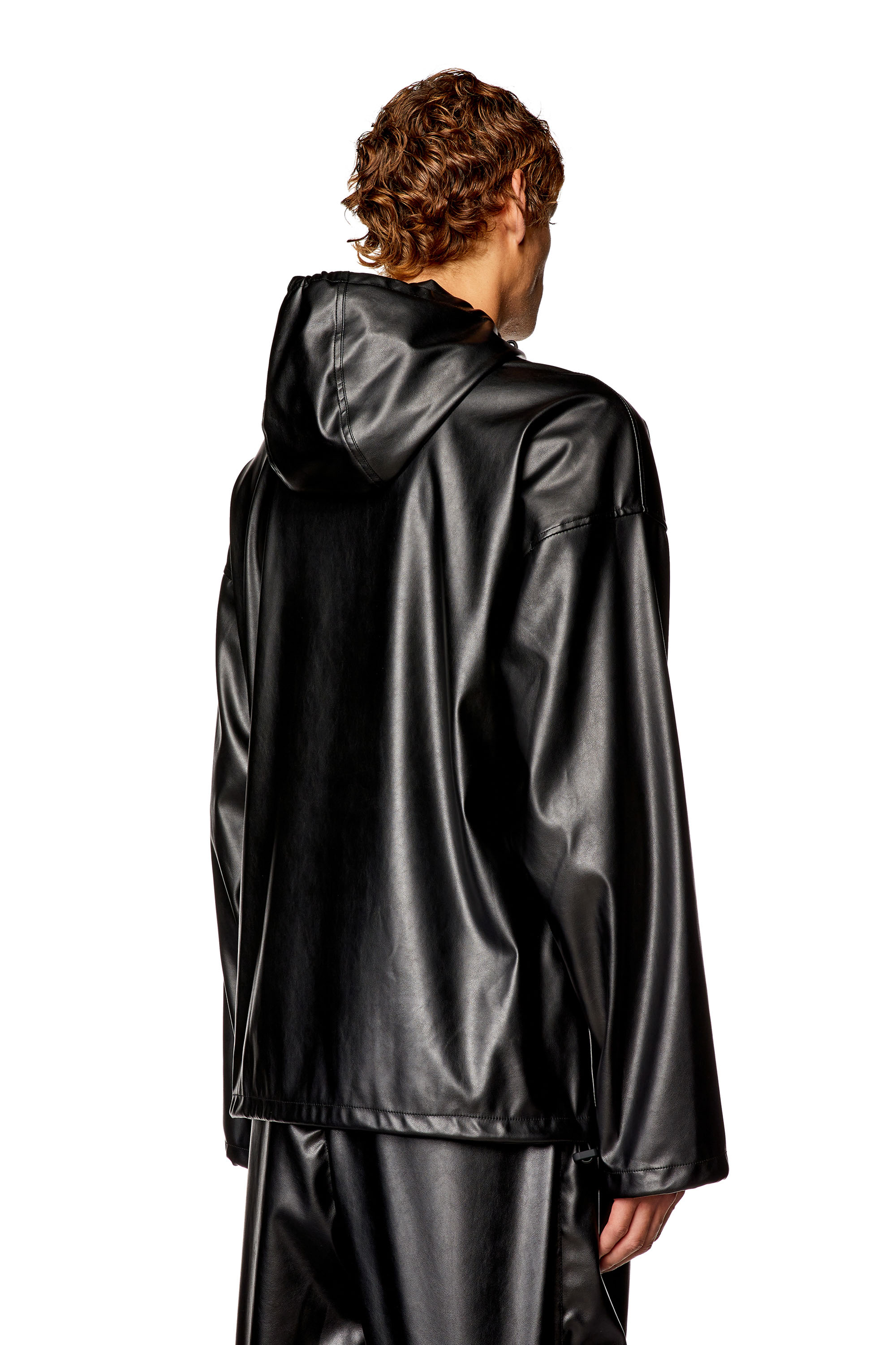 Diesel - J-MICC, Man's Windbreaker in coated fabric in Black - 4