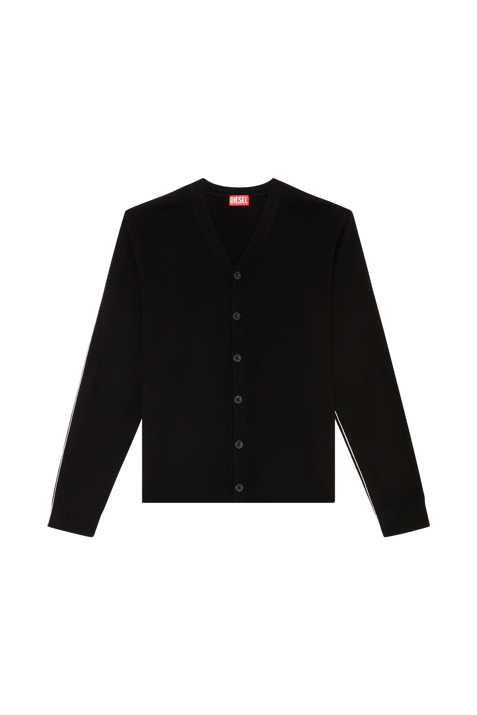 Diesel - K-ZANTE, Man's Cardigan with contrast piping in Black - 3