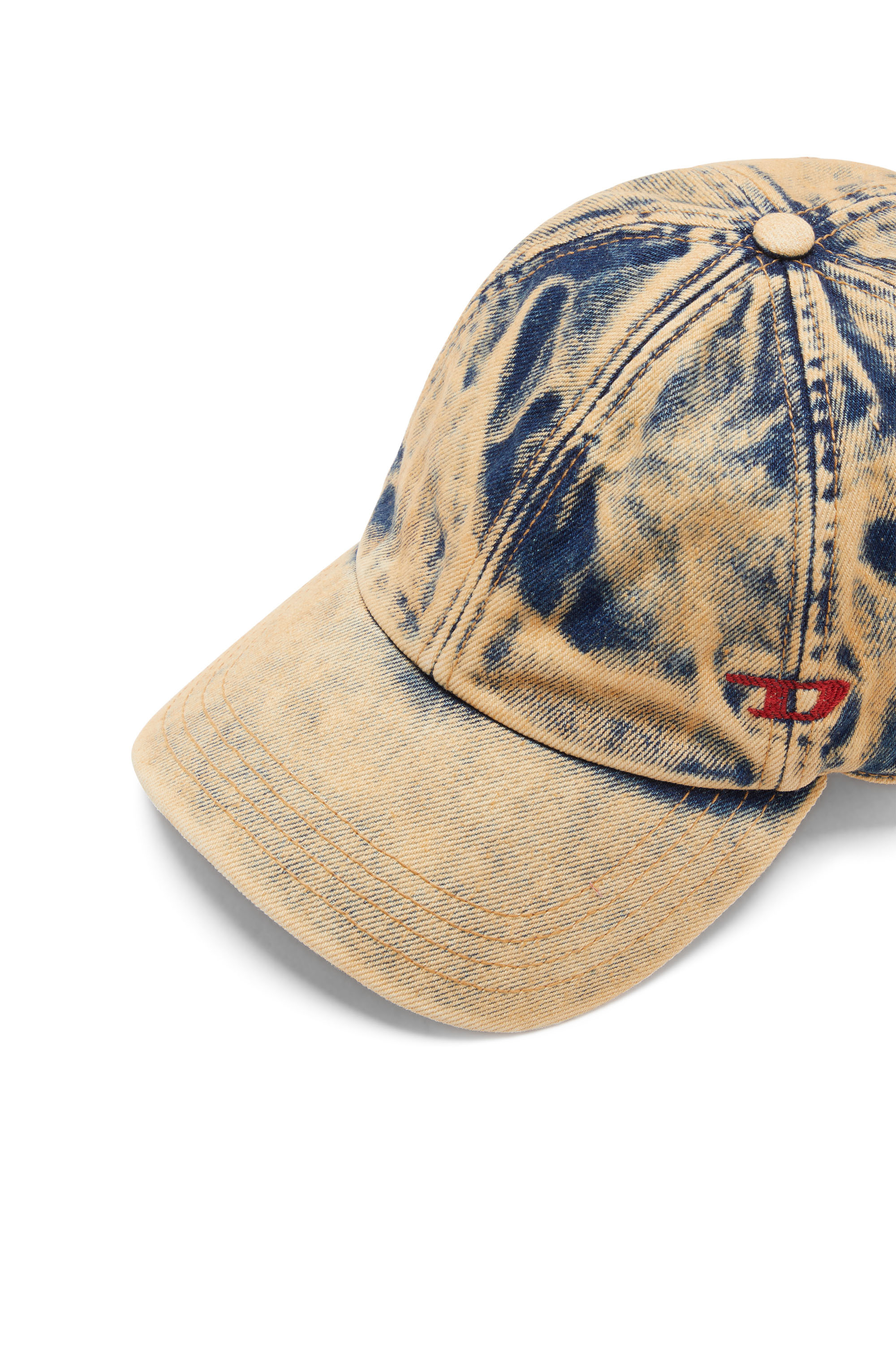 Diesel - C-SAB, Man's Baseball cap in treated denim in Beige/Blue - 3