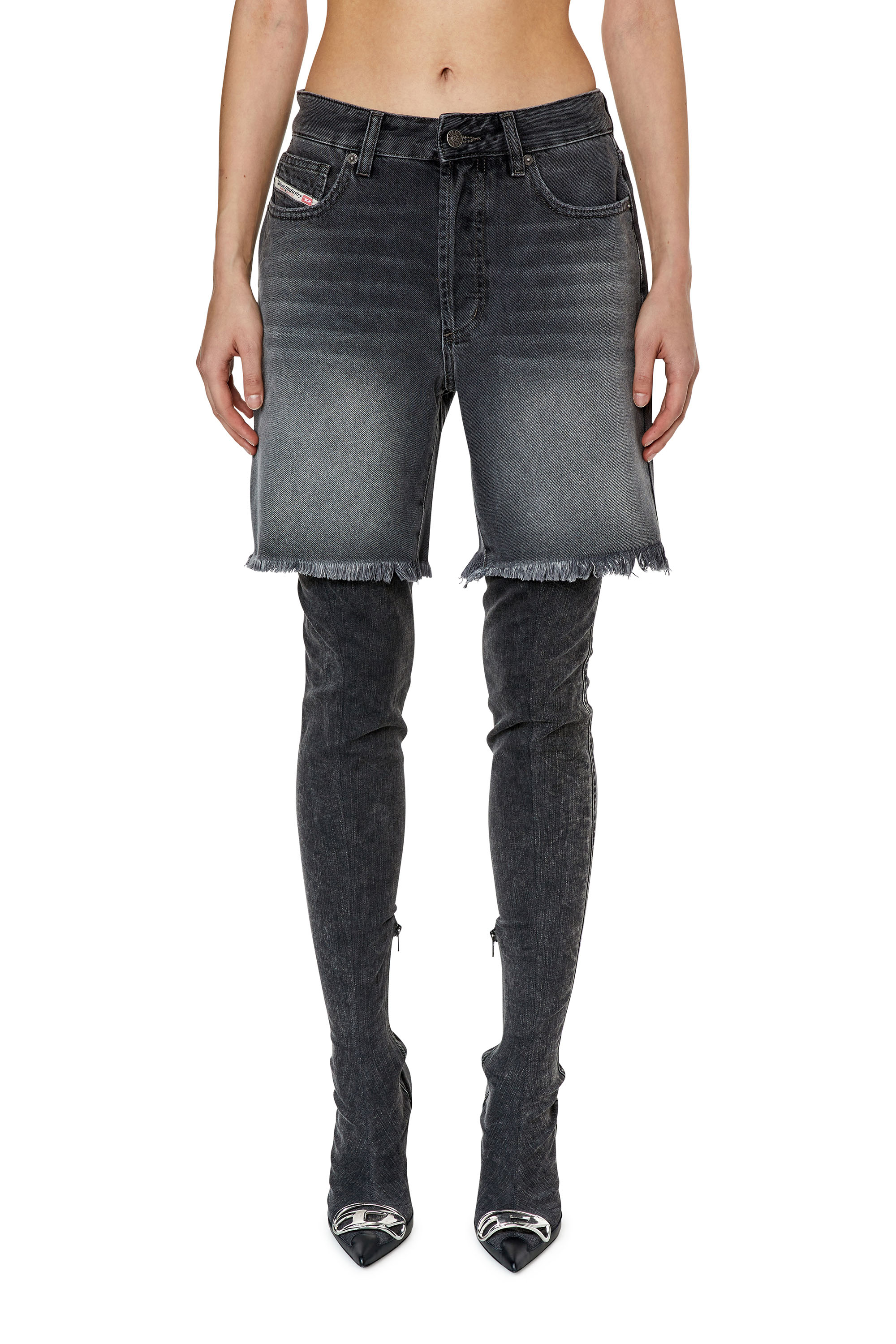 Diesel - DE-AMY, Woman's Denim shorts in Black - 1