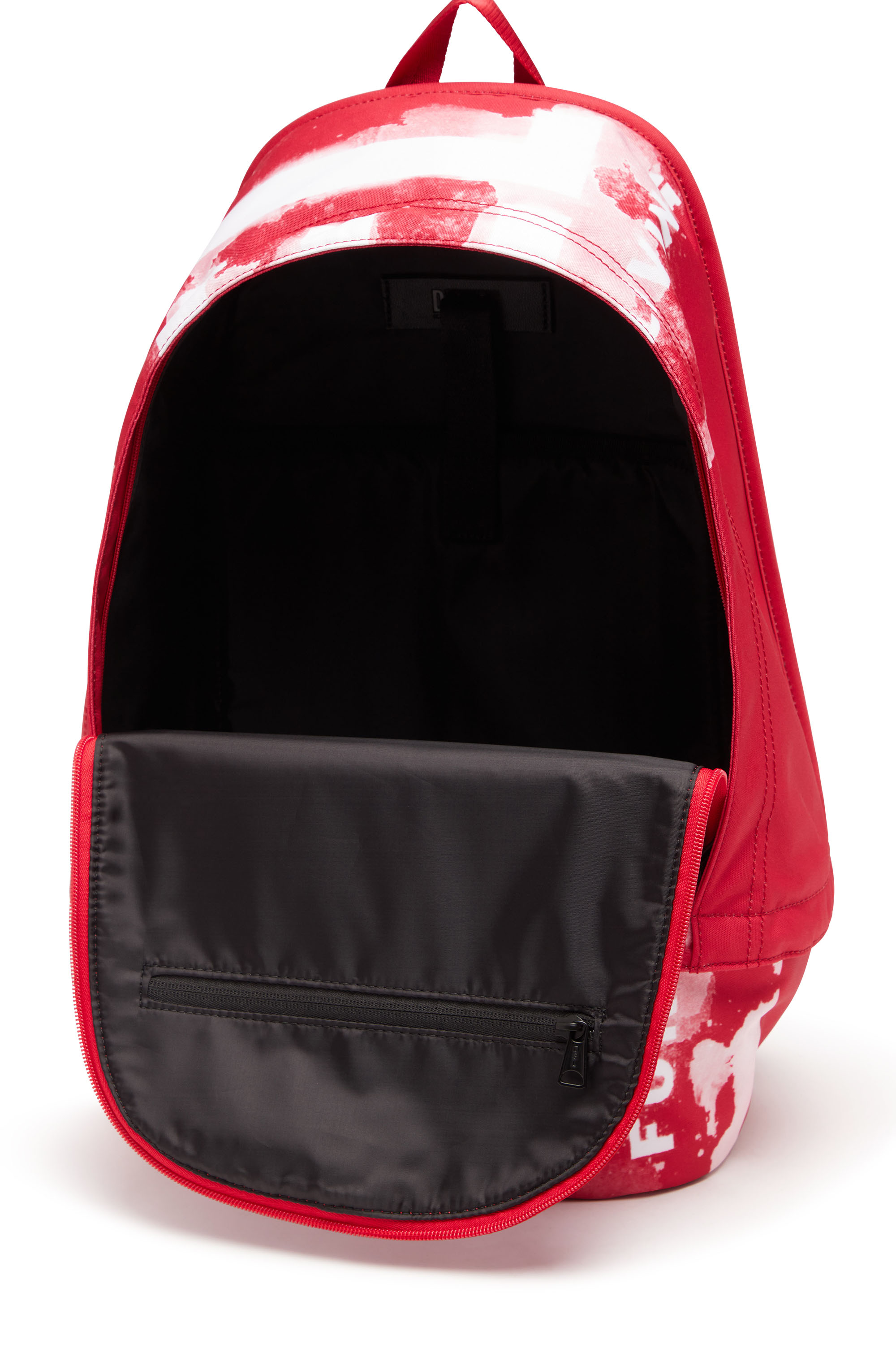 Diesel - RAVE BACKPACK X, Man's Rave Backpack X - Backpack in logo-printed fabric in Red - 4