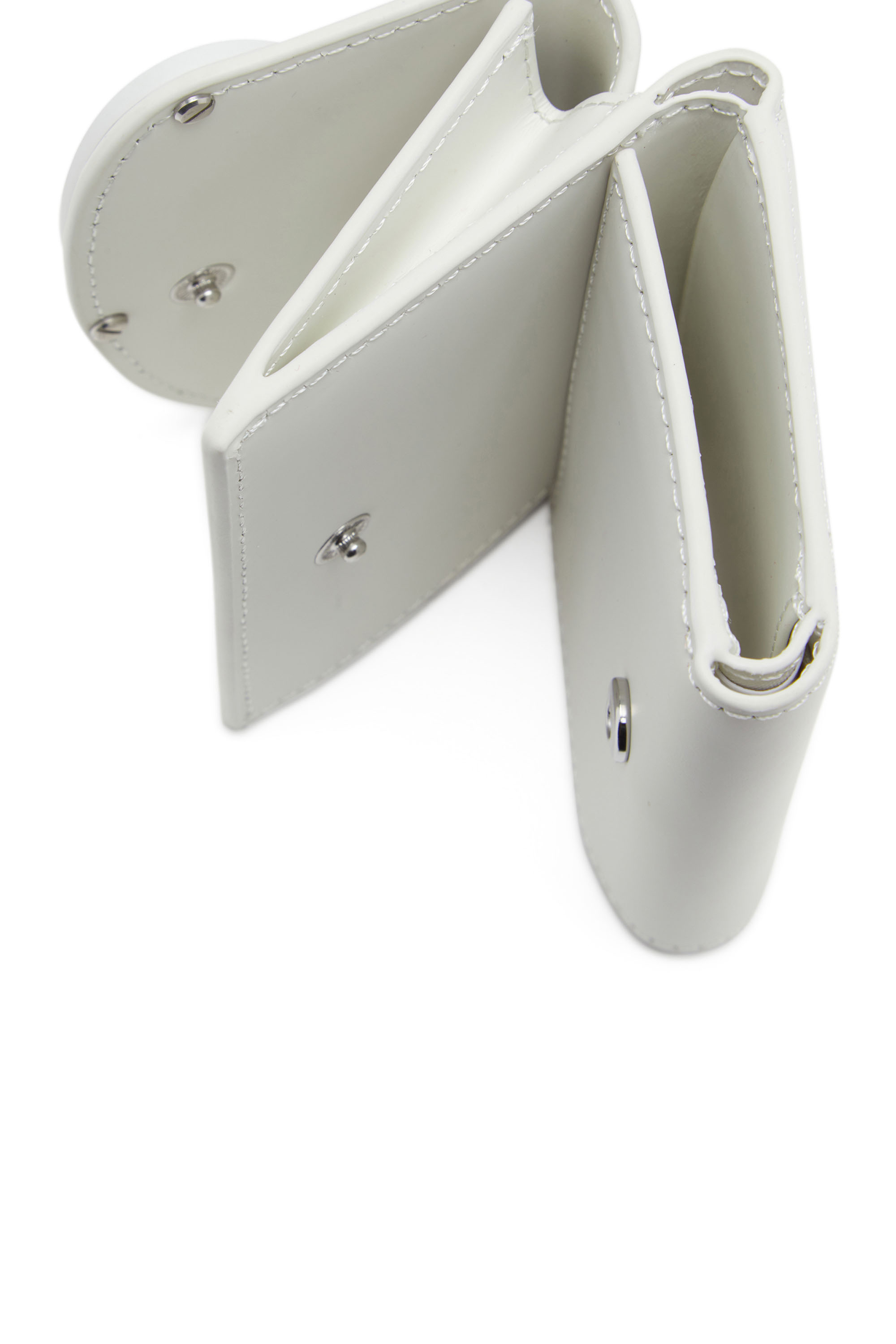 Diesel - 1DR TRI FOLD COIN XS II, Woman's Tri-fold wallet in matte leather in White - 3