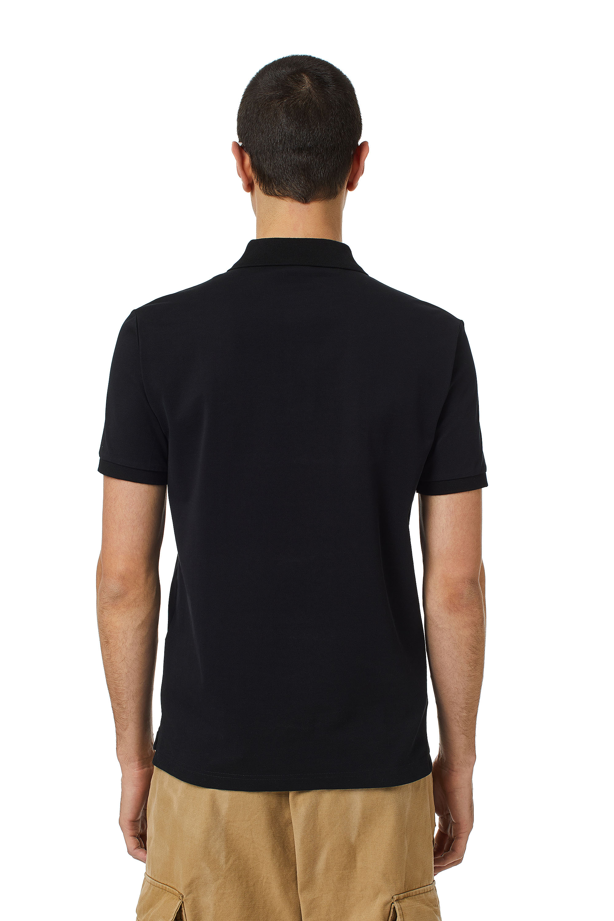 Diesel - T-SMITH-DOVAL-PJ, Man's Polo shirt with oval D patch in Black - 4