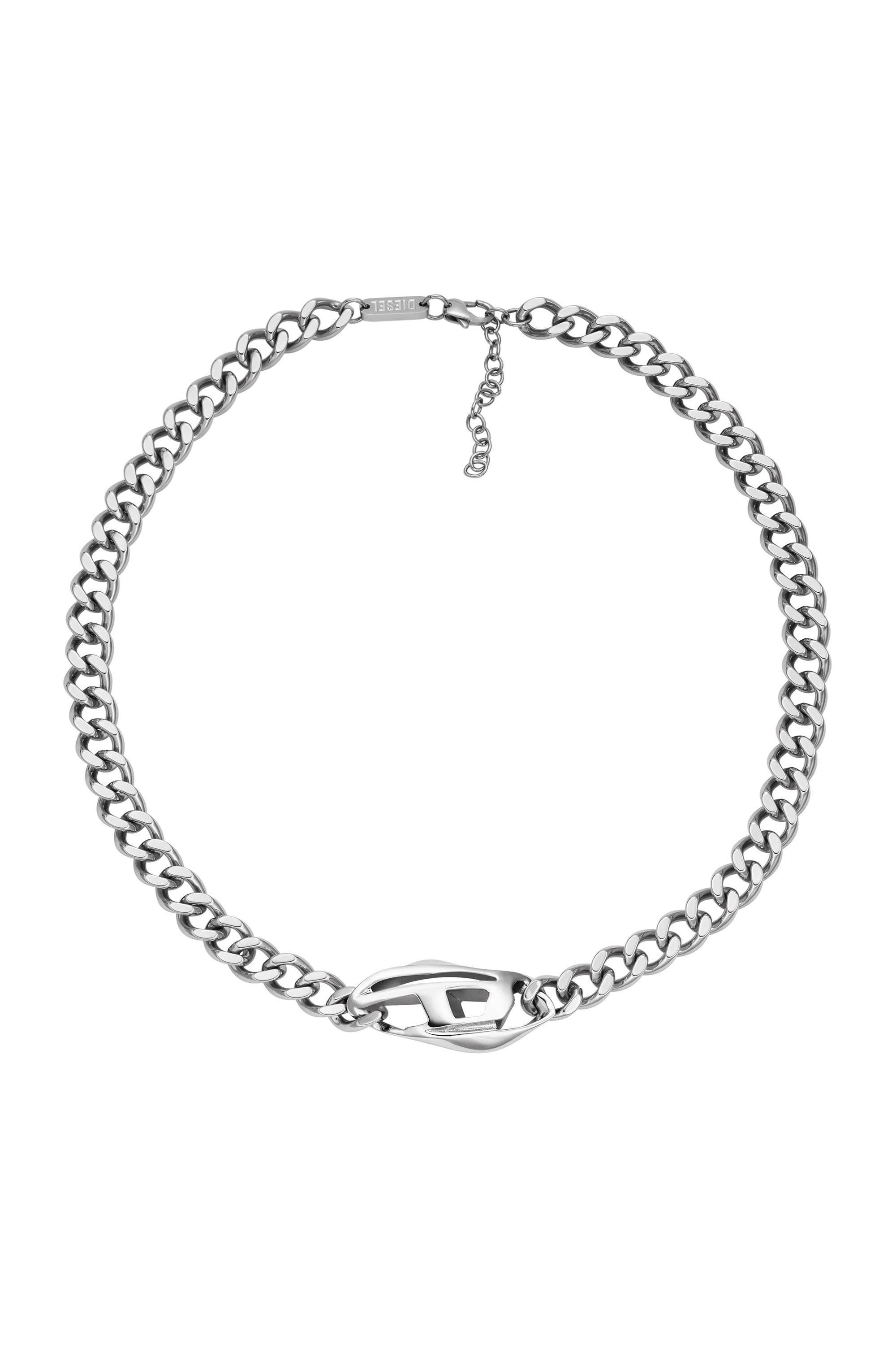 Diesel - DX1412, Unisex's Stainless Steel Chain Necklace in Silver - 2