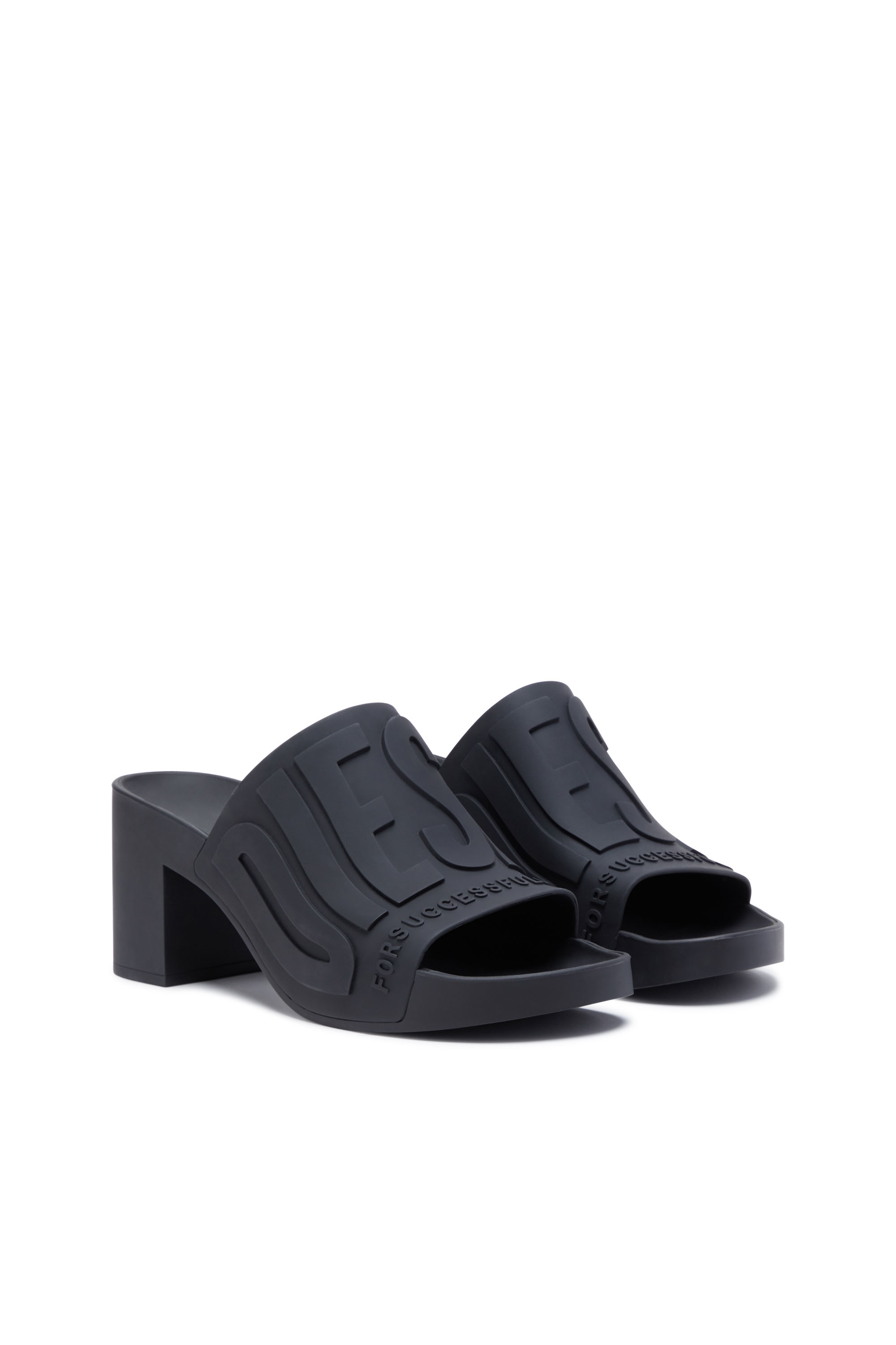 Diesel - SA-PAMELA H, Woman's Sa-Pamela-Heeled rubber pool slides in Black - 2