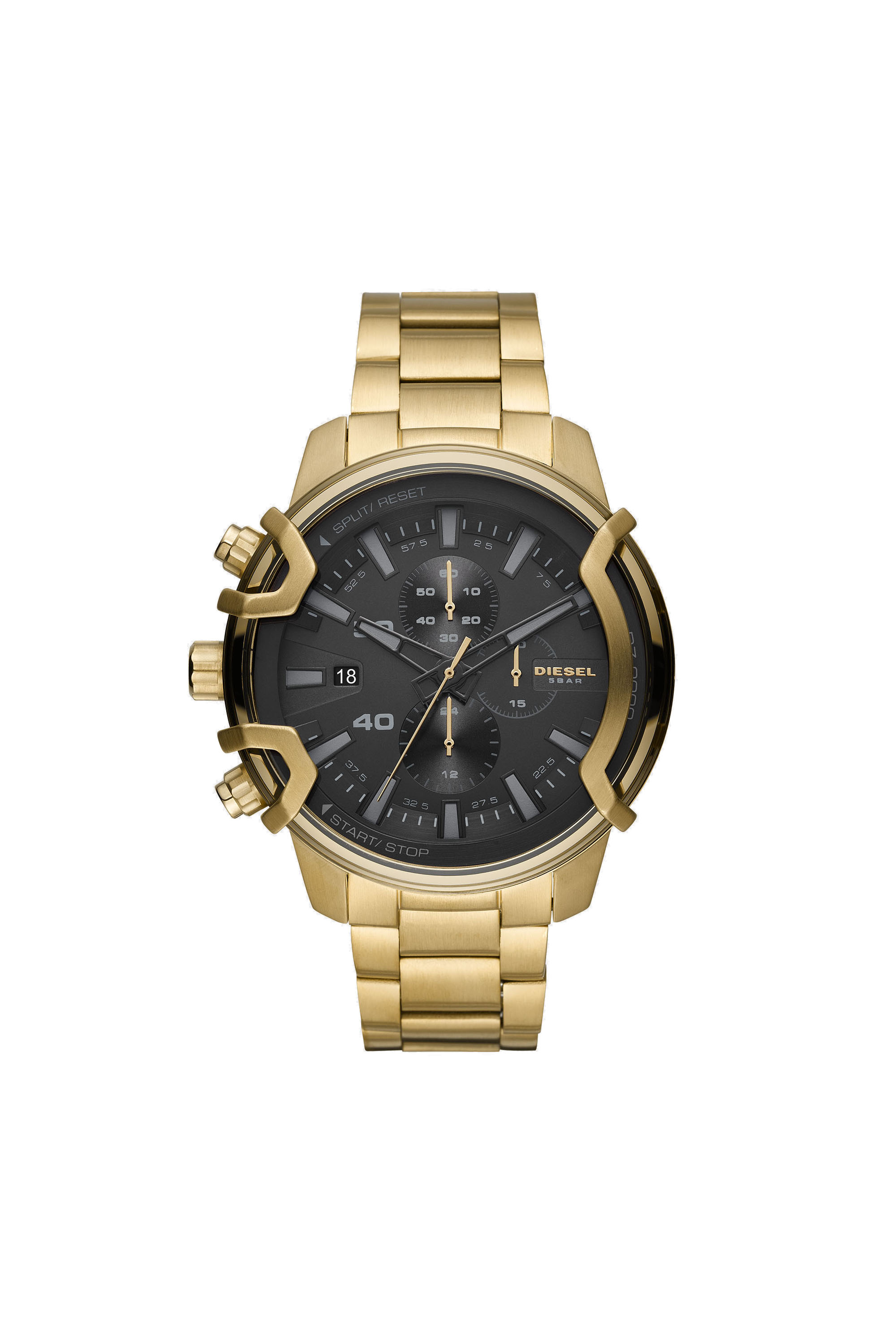 Diesel - DZ4522, Man's Griffed chronograph gold-tone stainless steel watch in Gold - 1