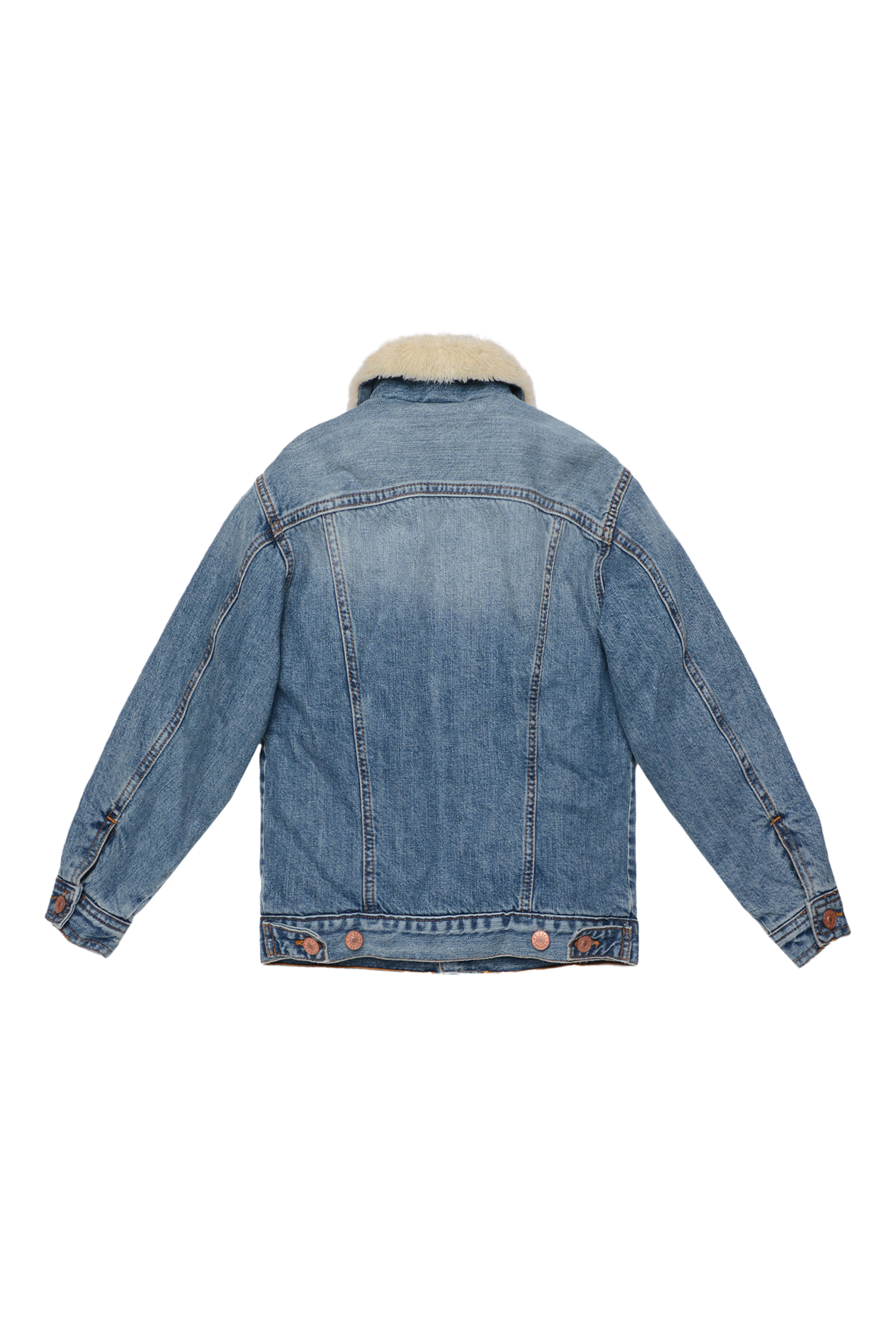 Diesel - JRESKY, Man's Trucker jacket with teddy fur in Light Blue - 2