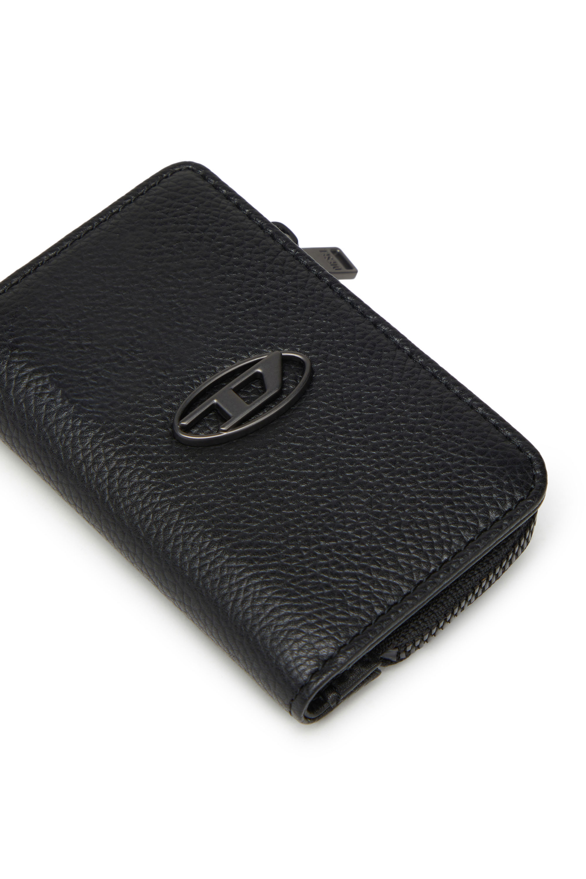 Diesel - L-ZIP KEY, Man's Key case in grained leather in Black - 4
