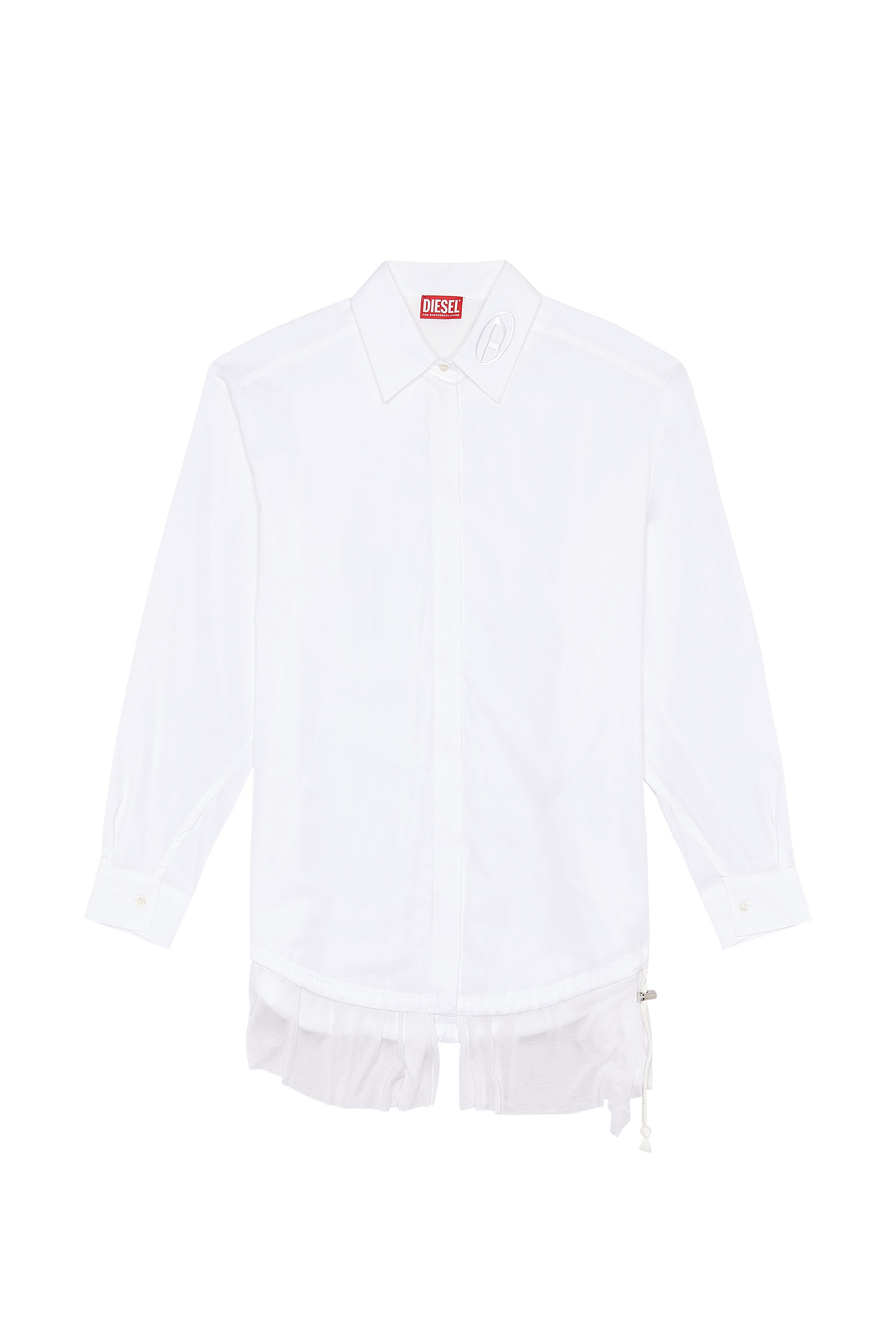 Diesel - C-ENTEL, Woman's Shirt dress with flouncy trim in White - 2