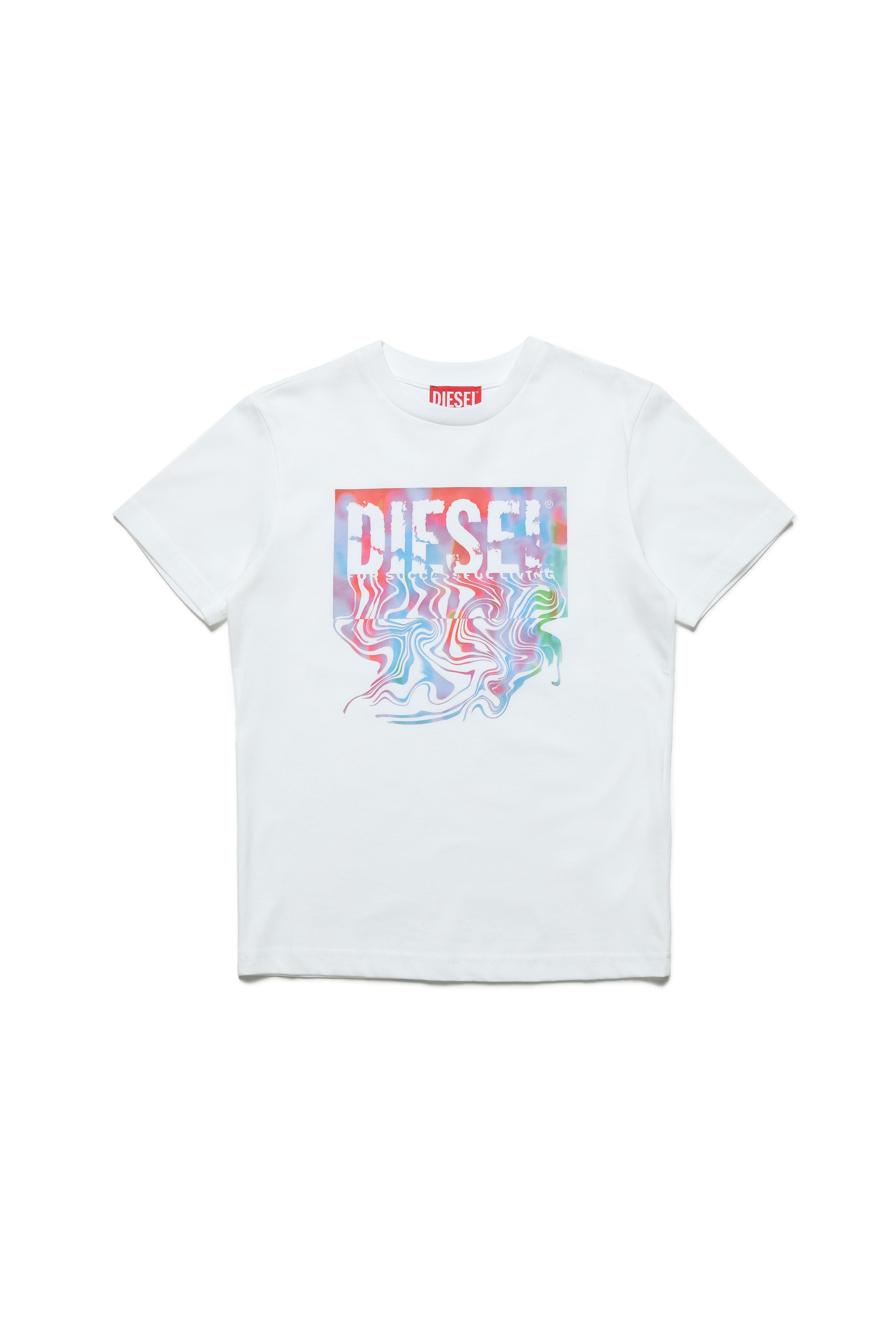 Diesel - TERCED, Unisex's T-shirt with fluid Diesel print in White - 1