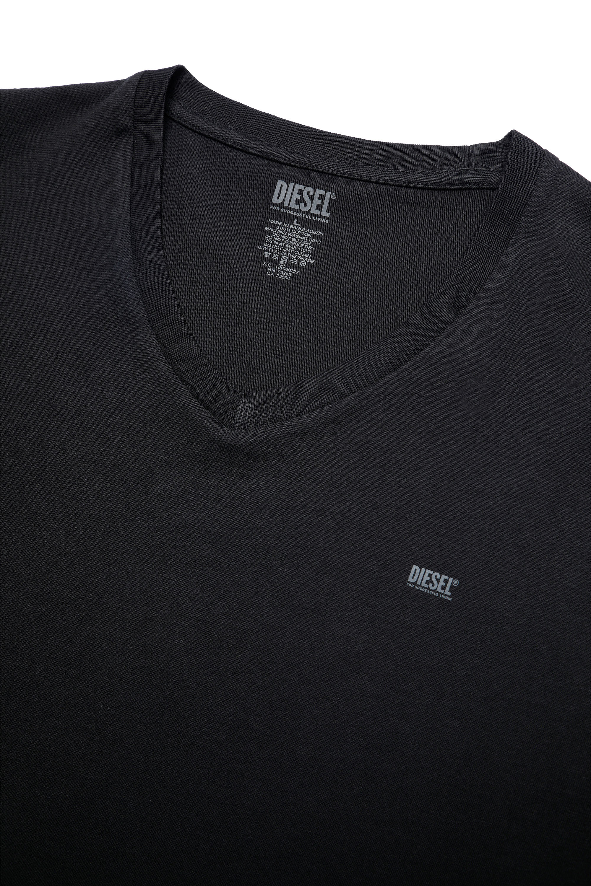 Diesel - UMTEE-MICHAEL-TUBE-TWOPACK, Man's Two-pack V-neck T-shirts with logo print in Black/Grey - 4