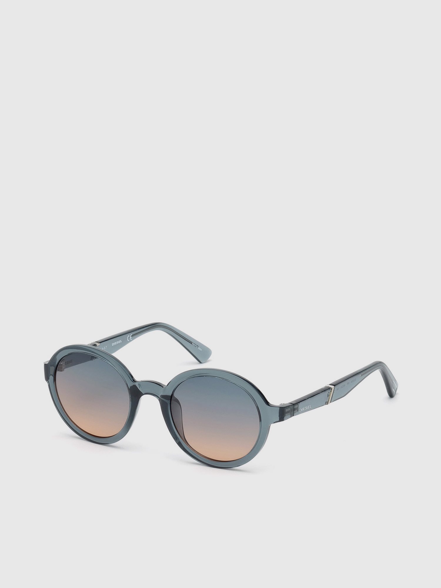 Diesel - DL0264, Unisex's Round shape eyewear with slanting detail in Blue - 3