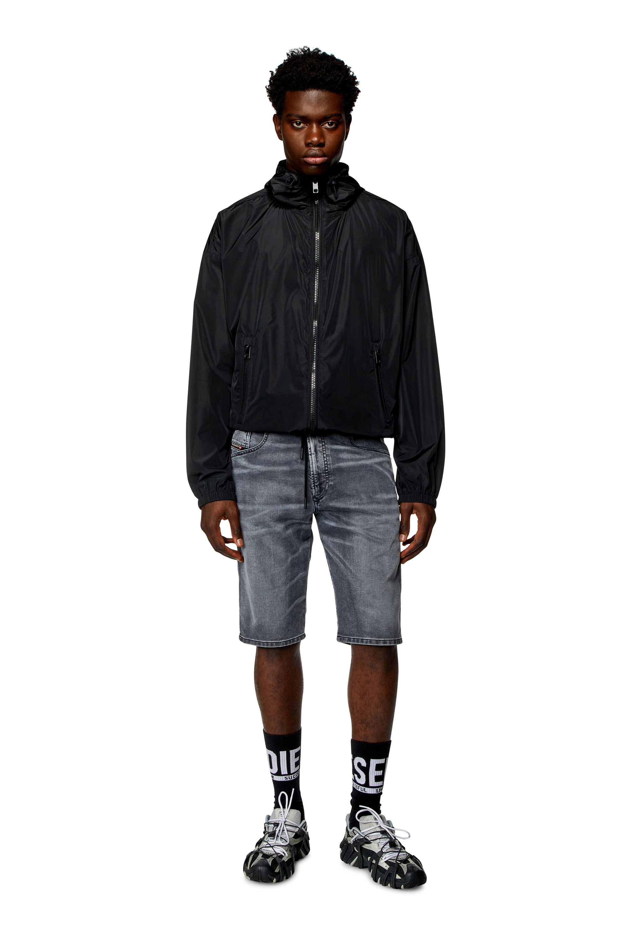 Diesel - 2033 D-KROOLEY-SHORT JOGG, Man's Chino shorts in JoggJeans in Black - 2