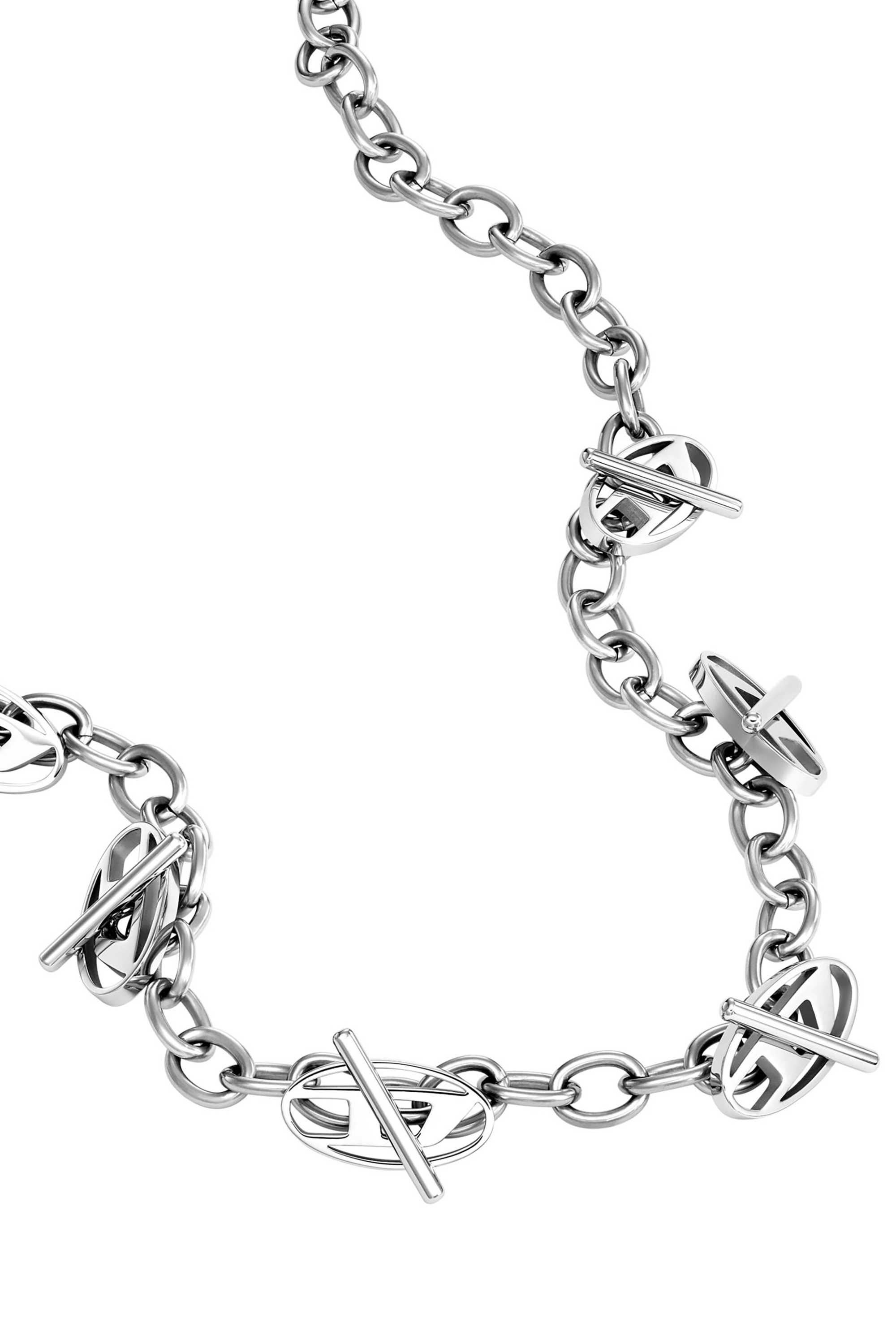 Diesel - DX1435, Unisex's Oval D Logo Chain Necklace in Silver - 1