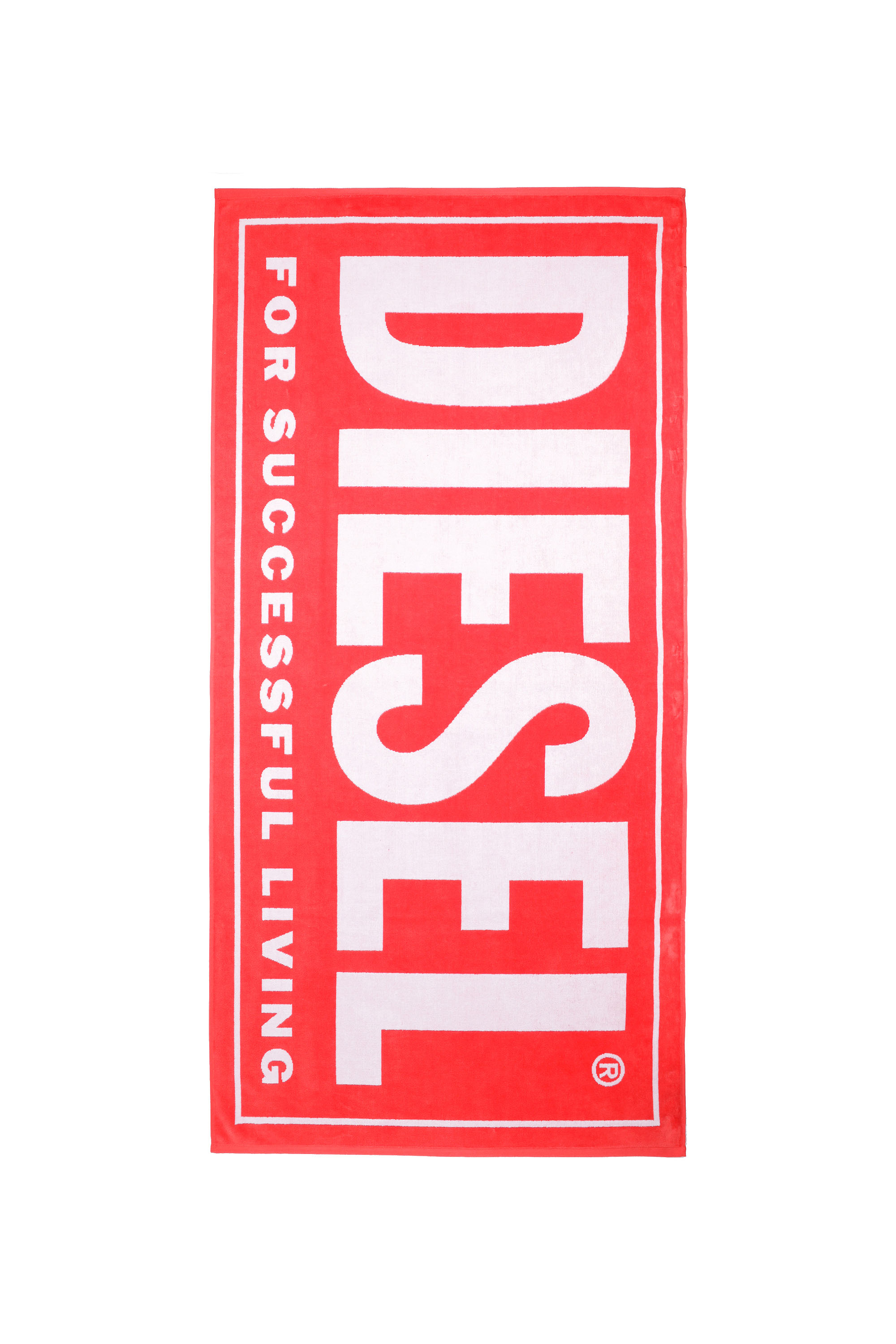 Diesel - BMT-HELLERI, Man's Successful-logo beach towel in Red/White - 1