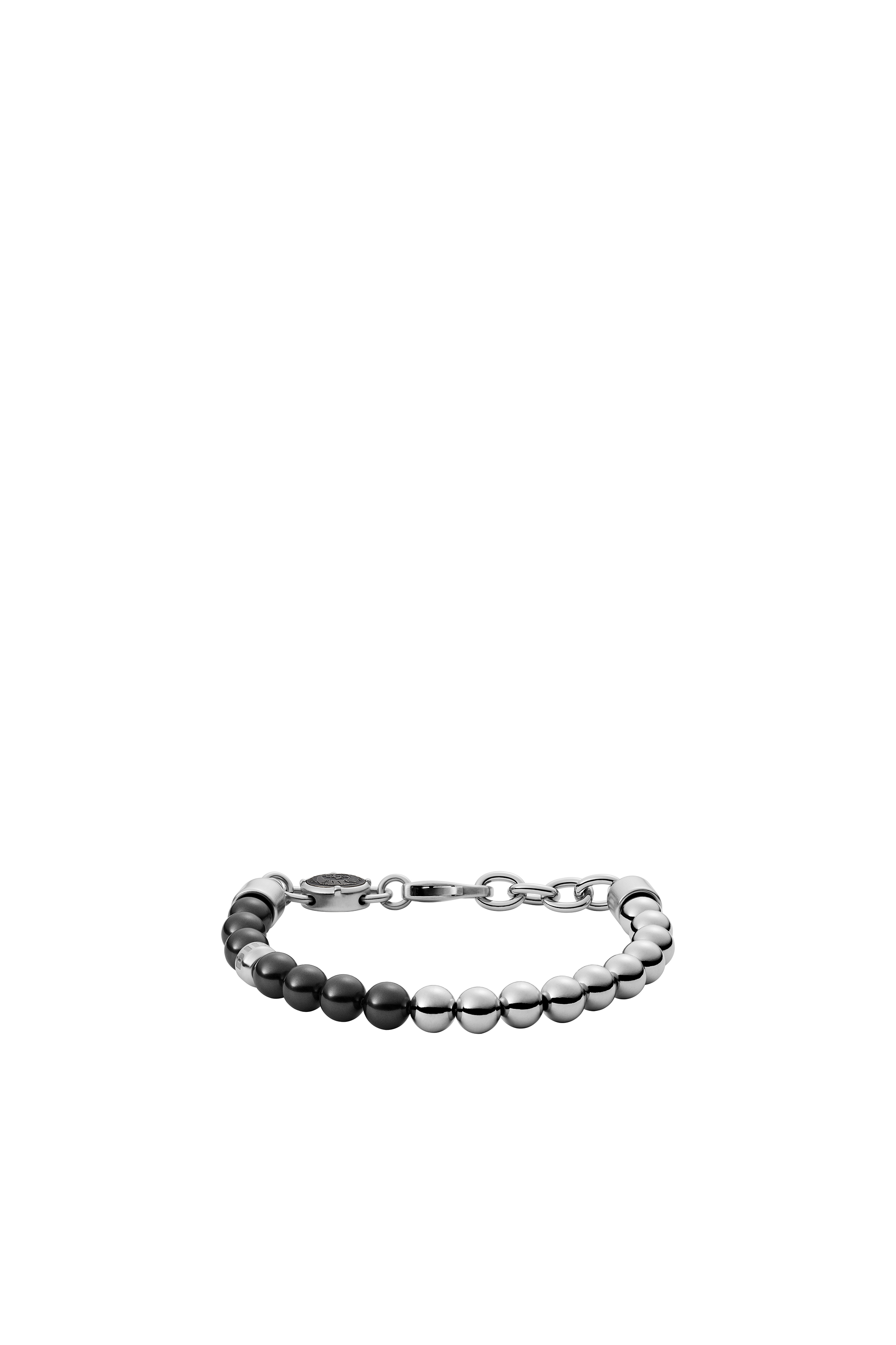 Diesel - DX1323, Unisex's Stainless Steel Beaded Bracelet in Black/Grey - 1