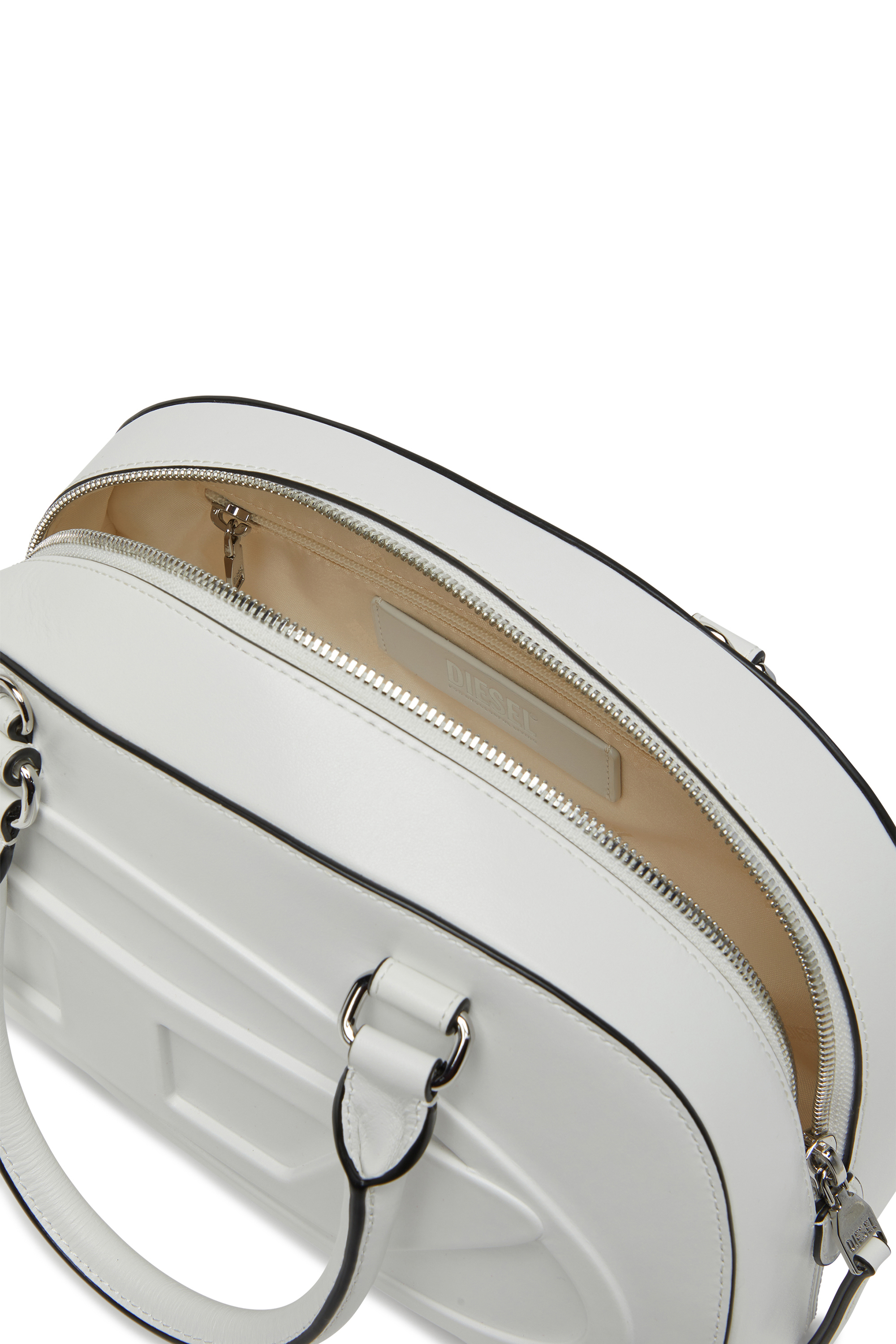 Diesel - 1DR DOME TOP HANDLE, Woman's Leather bowling bag in White - 4