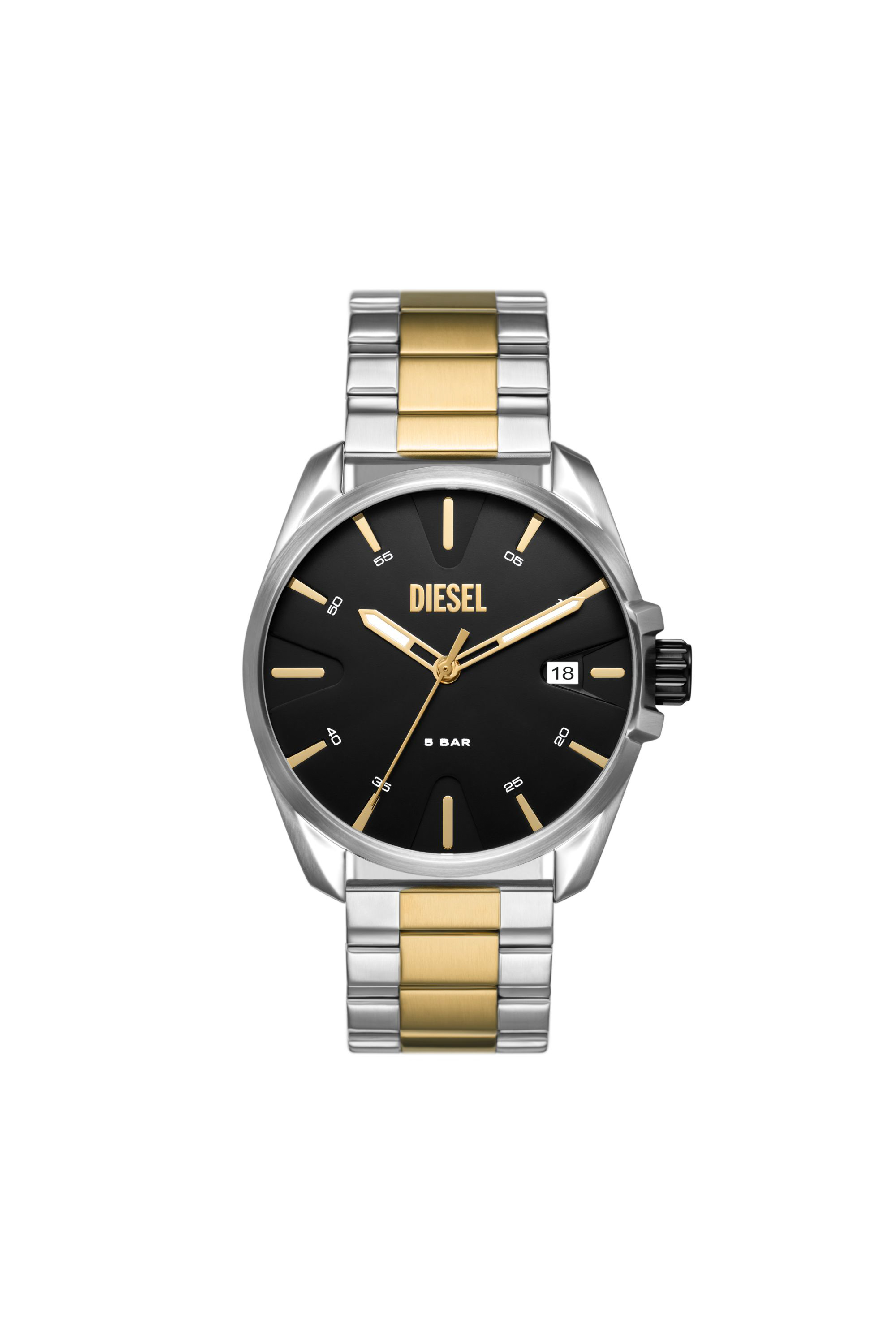 Diesel - DZ2196, Man's MS9 three-hand date two-tone stainless steel watch in Gold - 1