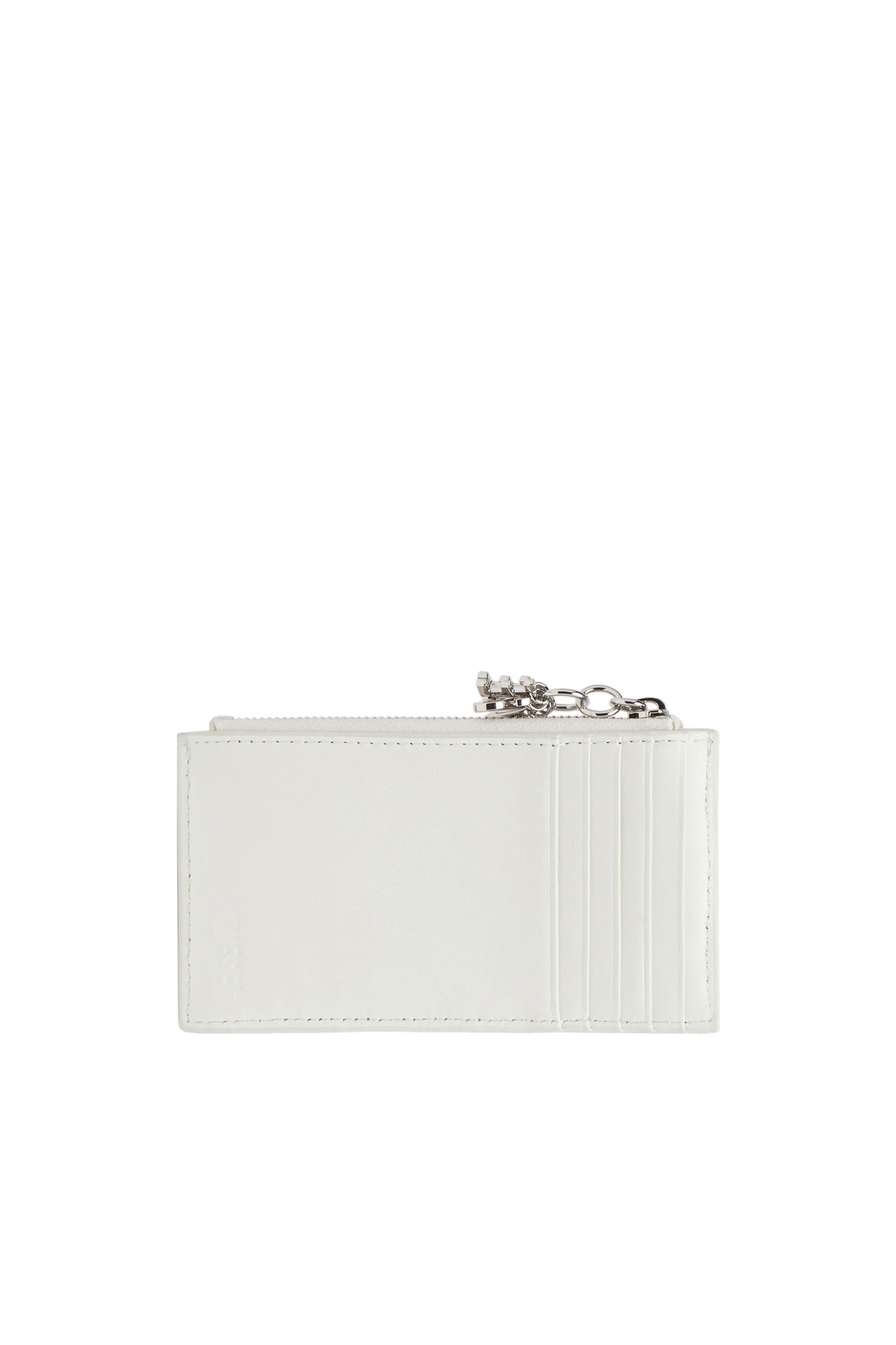 Diesel - CARD HOLDER COIN XS, Woman's Card holder in quilted leather in White - 2