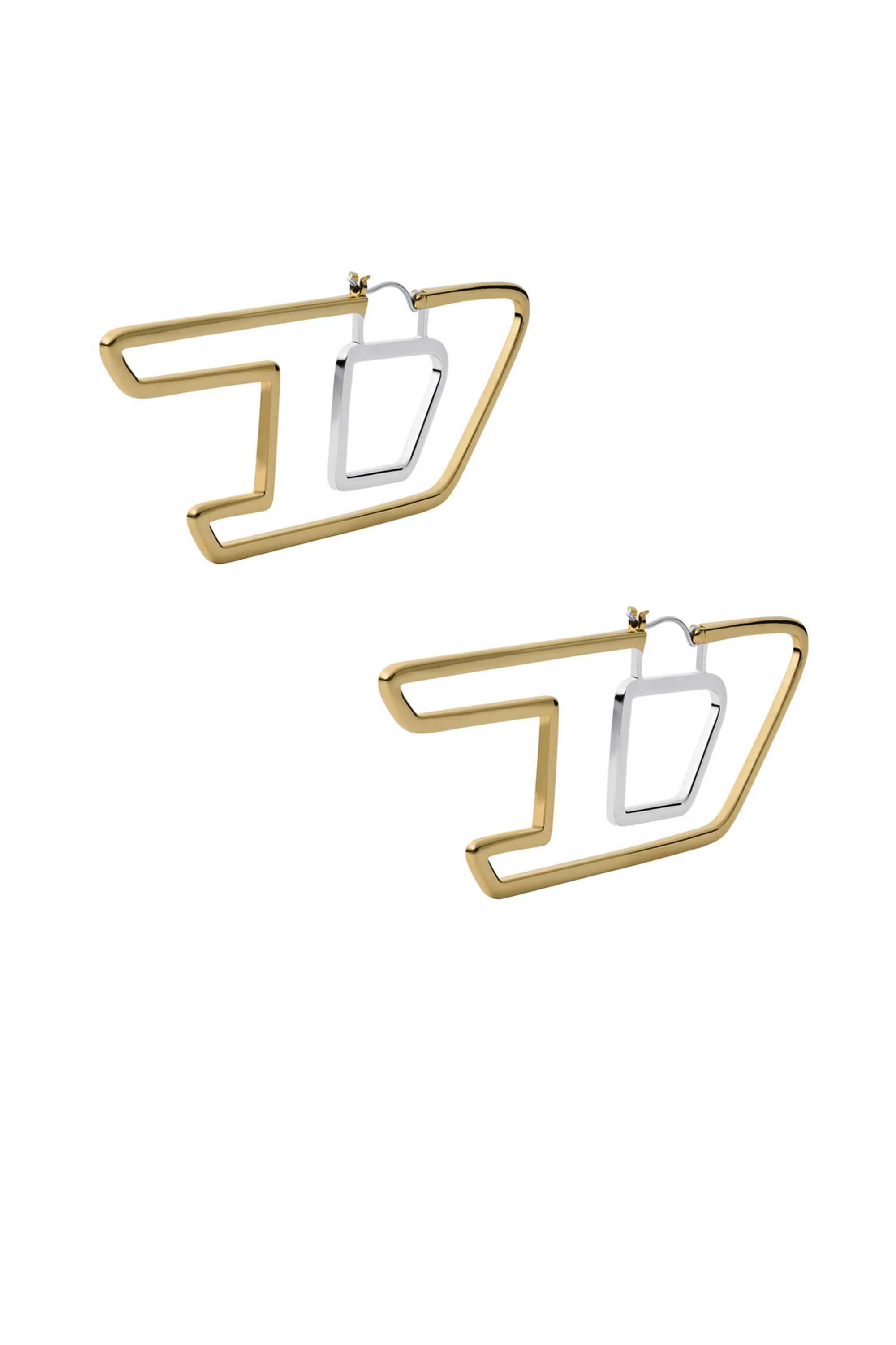 Diesel - DX1364, Unisex's Two-tone brass hoop earrings in Gold - 1