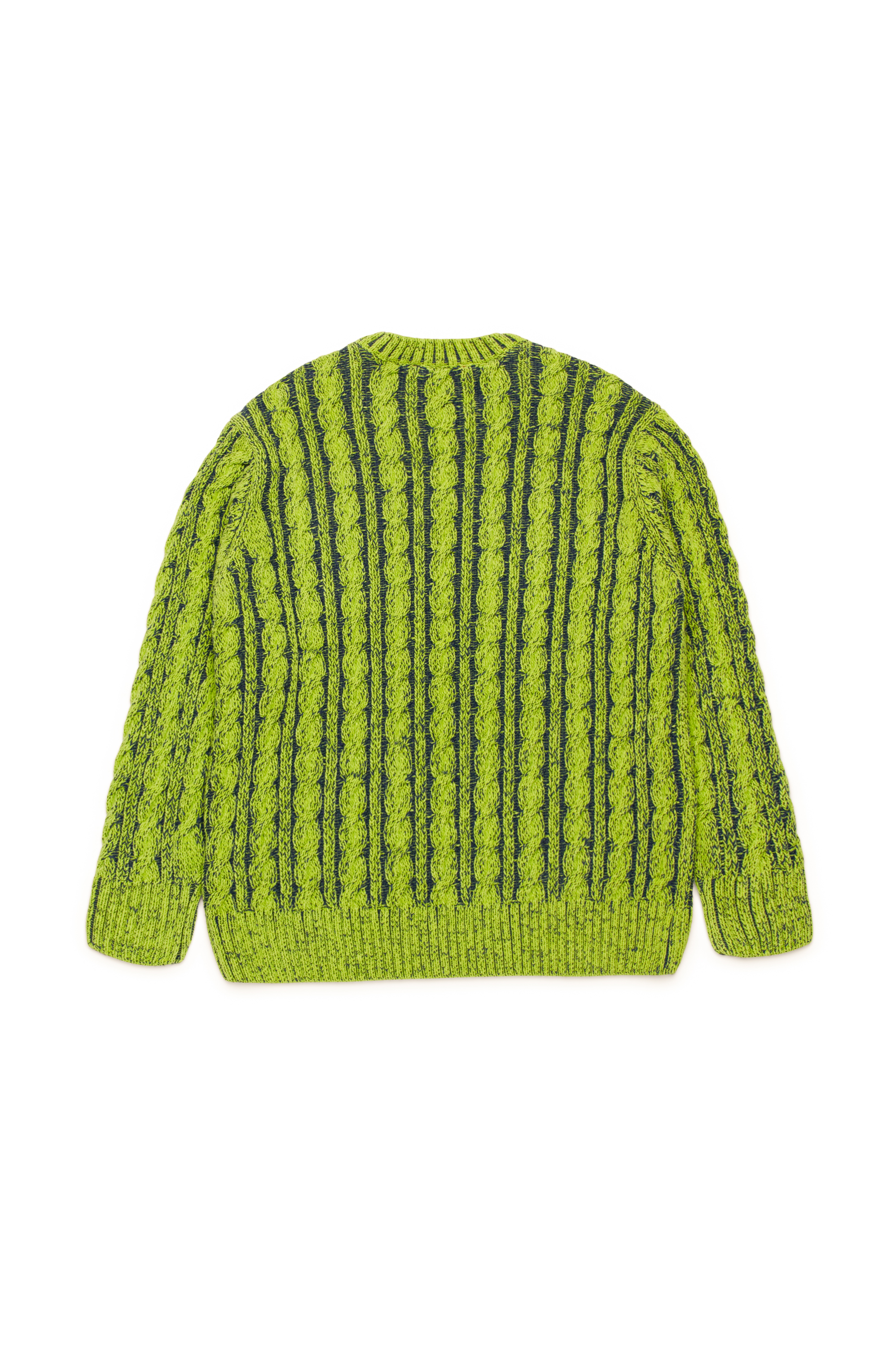 Diesel - KMOXIA OVER, Unisex's Cable-knit jumper in two-tone yarn in Green - 2