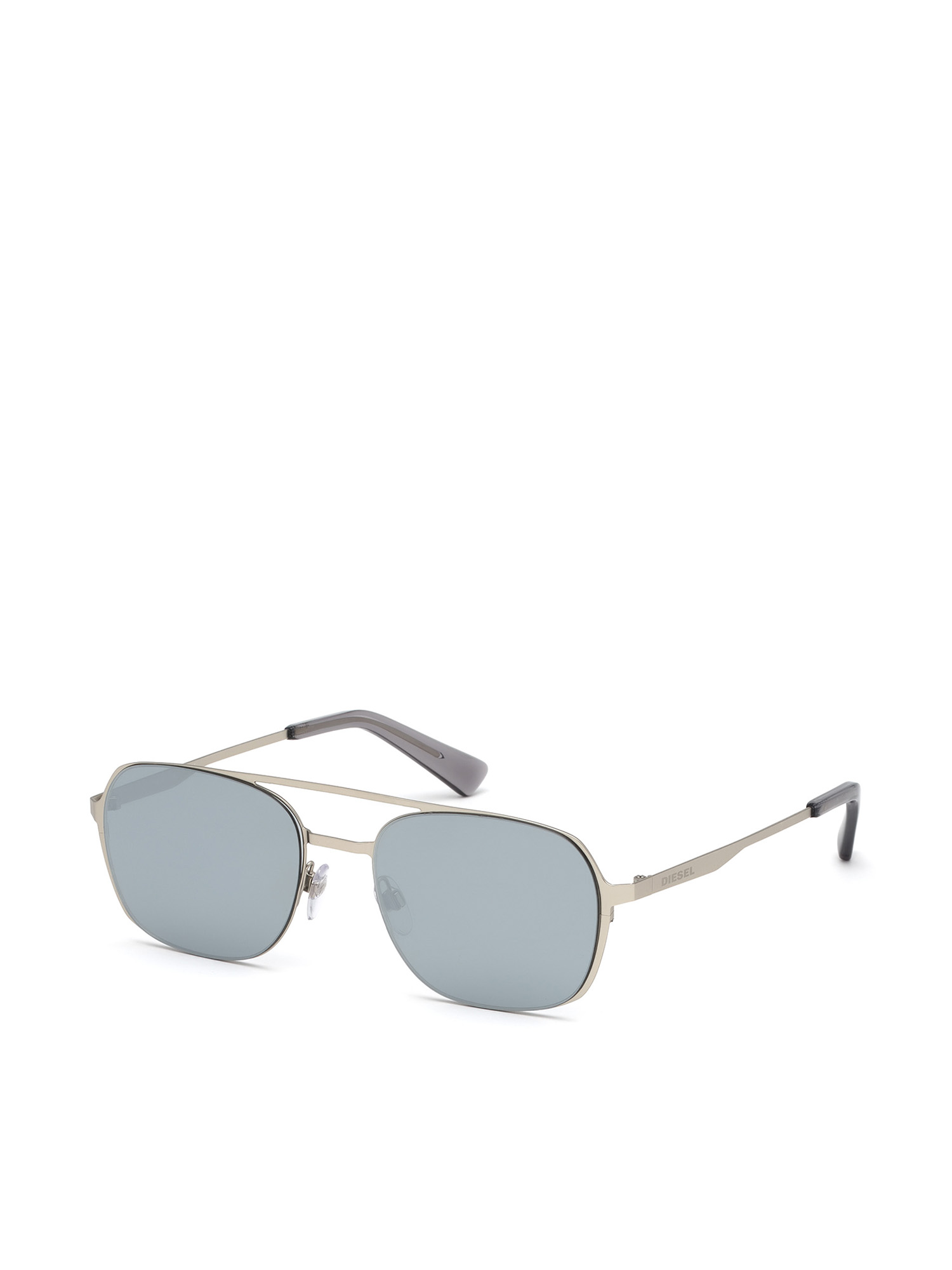 Diesel - DL0274, Man's Navigator shape sunglasses in metal in Grey - 3