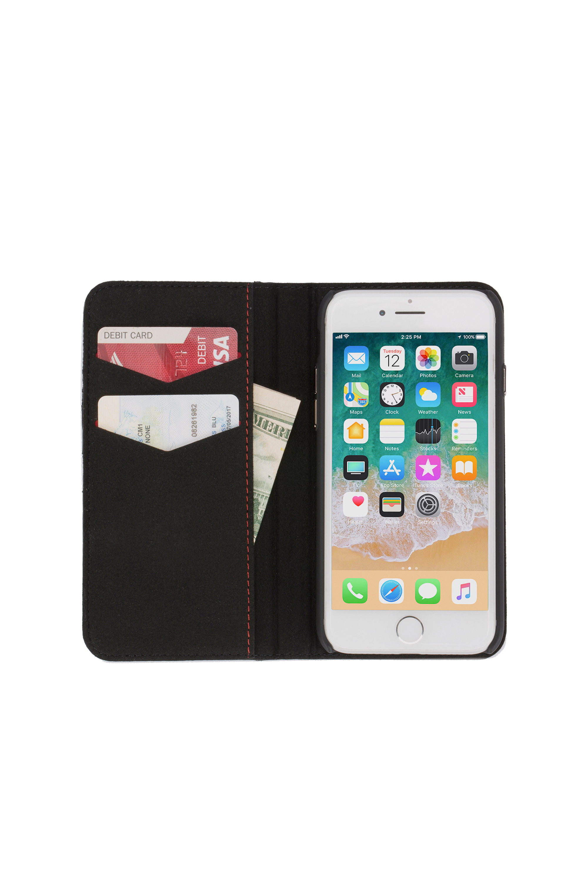 Diesel - BLACK DENIM/STUD/ZIPPER IPHONE X FOLIO, Unisex's Black denim folio with details, iPhone X in Black - 4