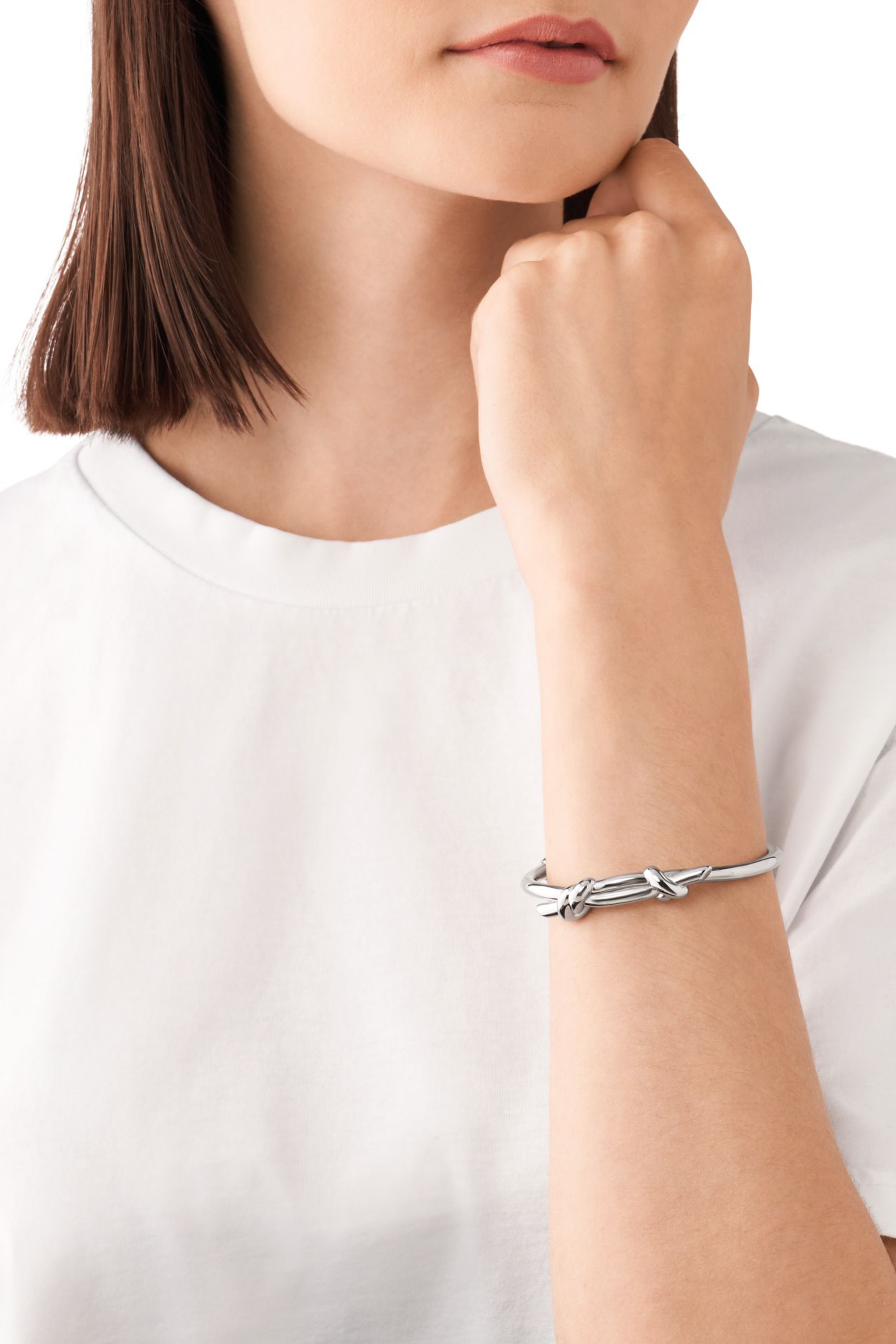 Diesel - DX1448, Unisex's Stainless Steel Cuff Knot Bracelet in Silver - 3