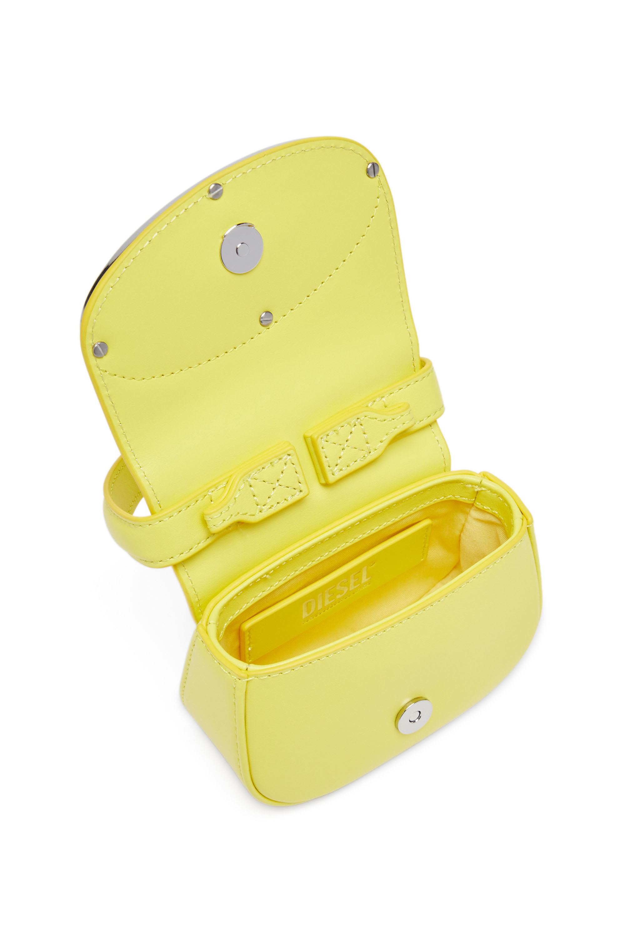 Diesel - 1DR XS, Woman's 1DR XS - Iconic mini bag in colour-block nappa in Yellow Fluo - 4