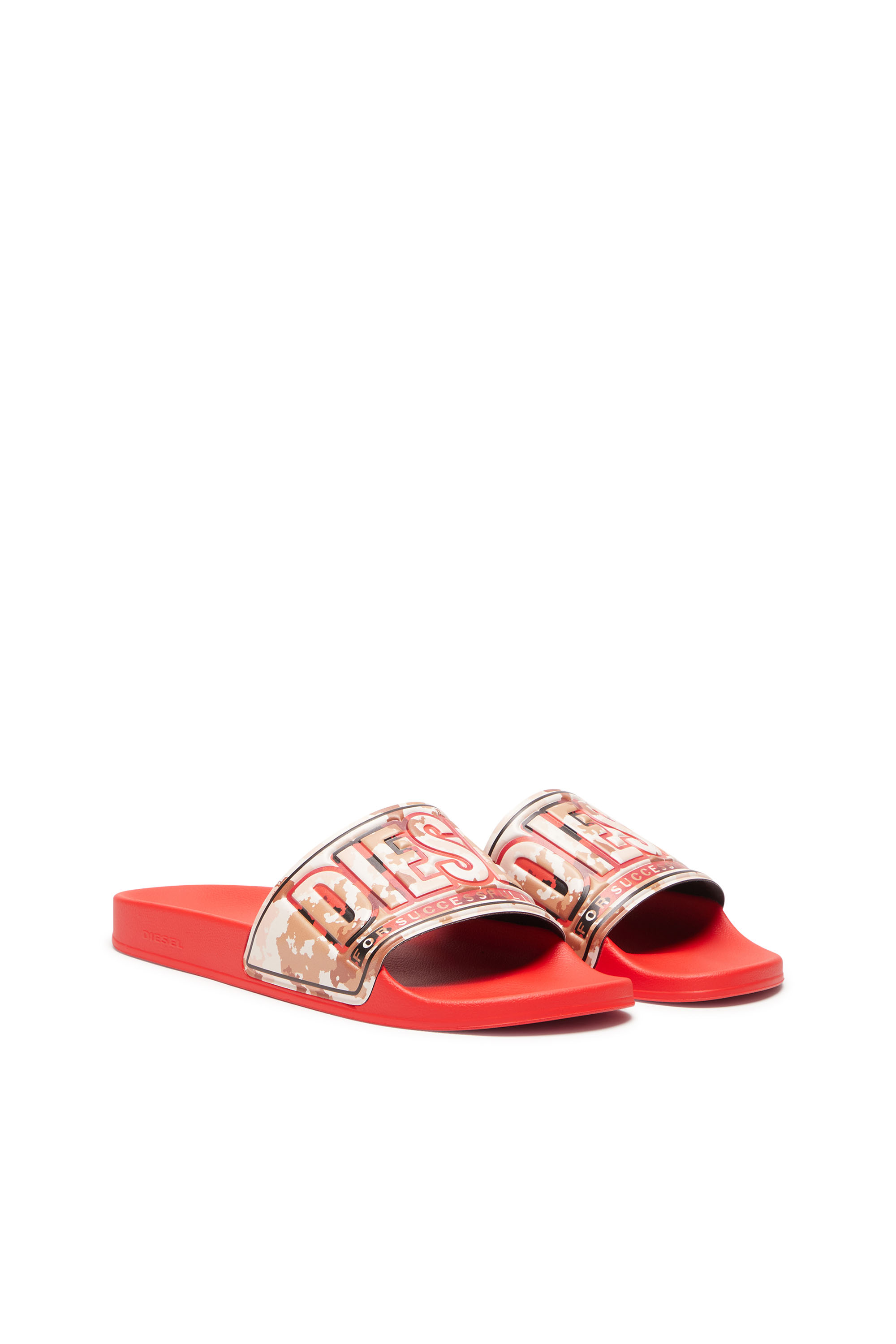 Diesel - SA-MAYEMI CC X, Unisex's Sa-Mayemi CC X - Pool slides with camouflage band in Red - 2