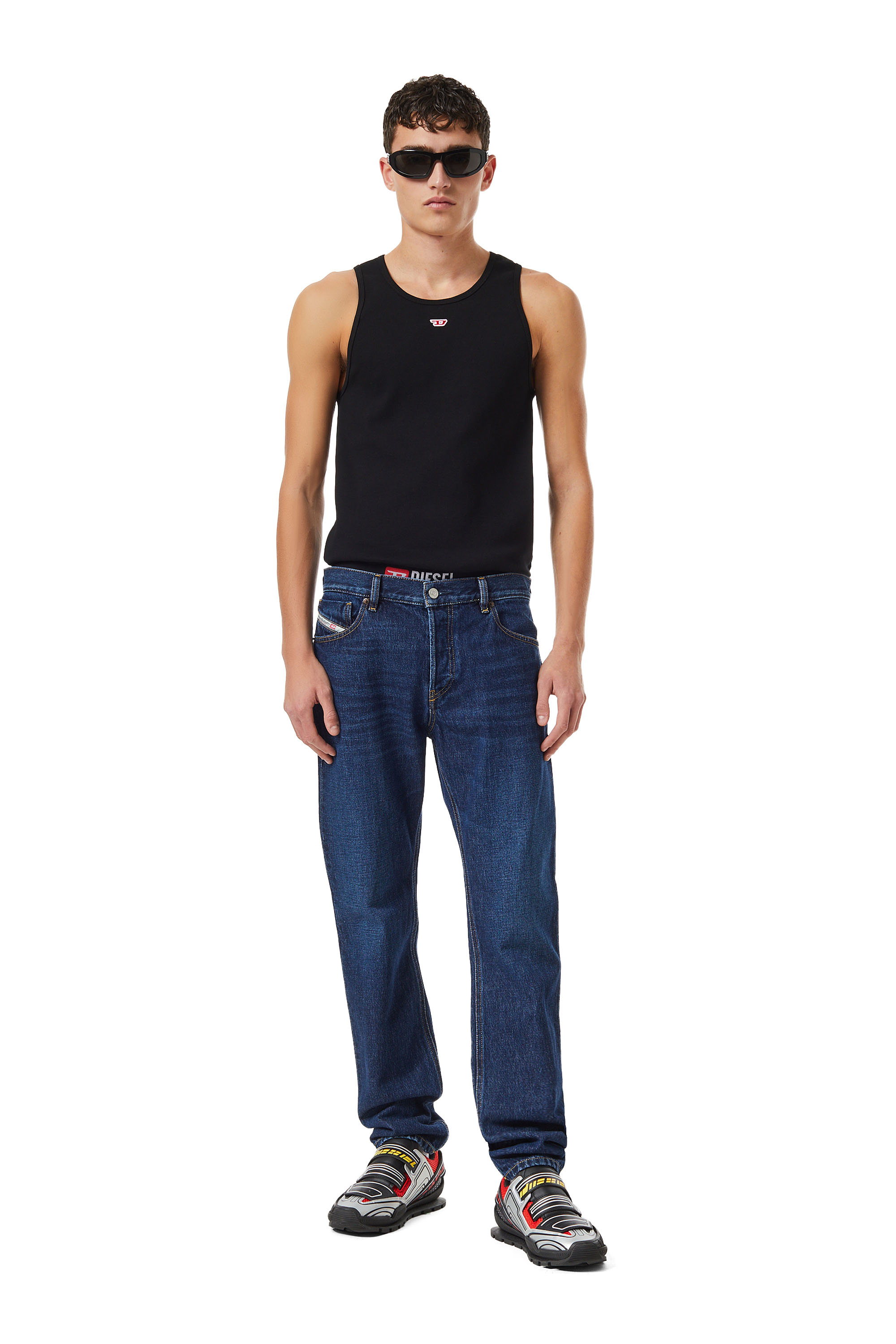 Diesel - Straight Jeans 1995 D-Sark 09C03, Man's Straight Jeans - 1995 D-Sark in Dark Blue - 2