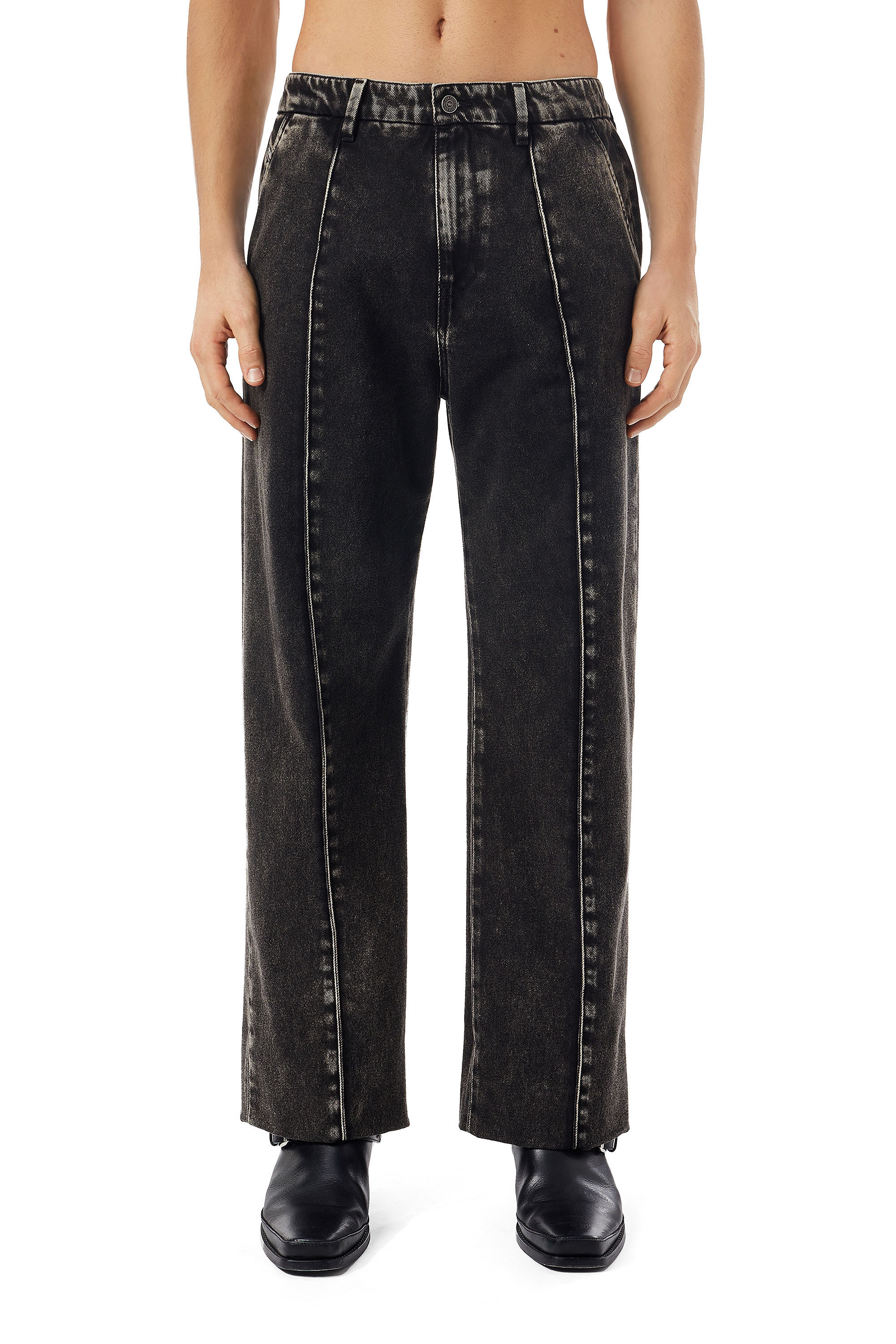 Diesel - Man's Straight Jeans D-Chino-Work 09B87, Black/Dark grey - 1