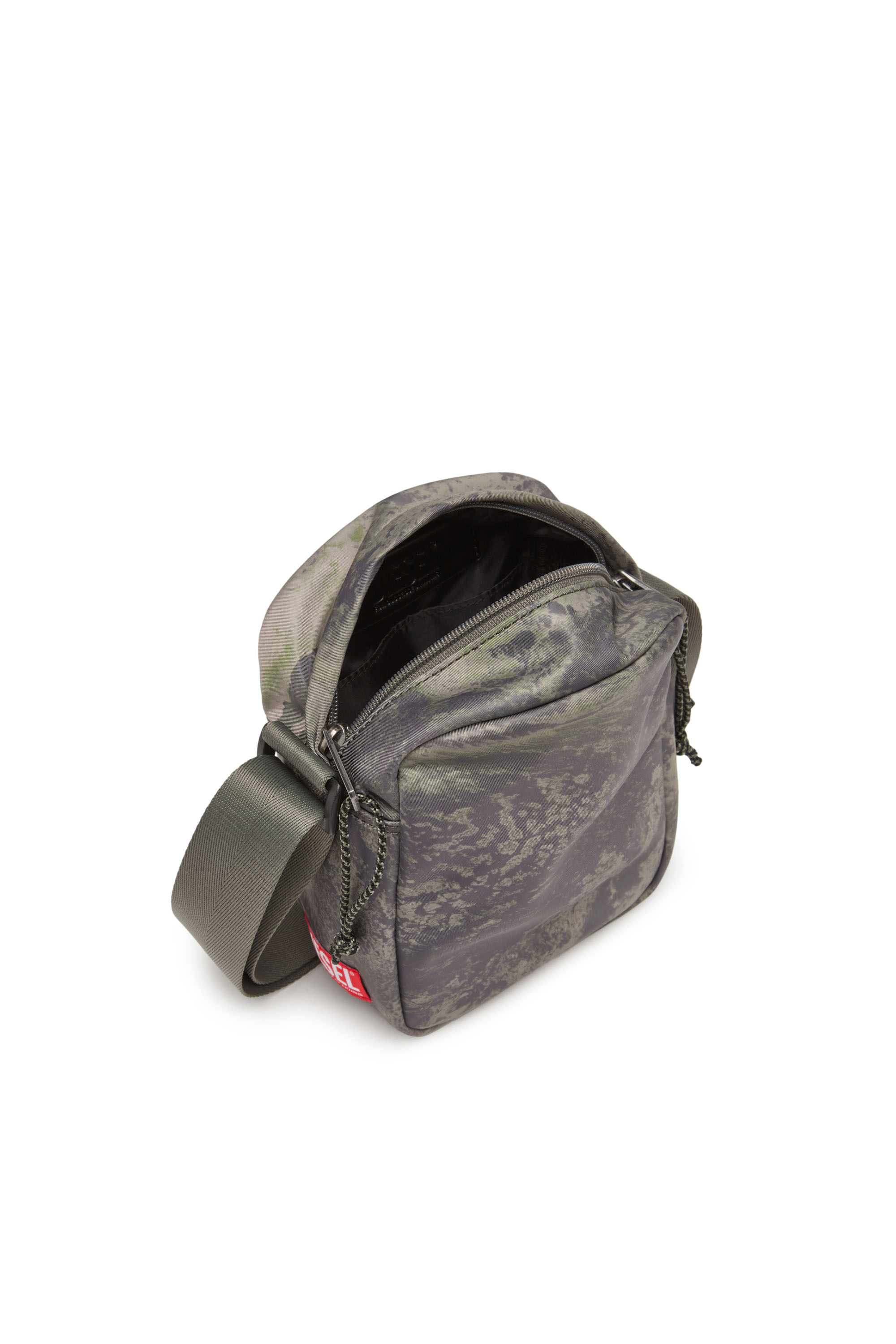 Diesel - RAVE CROSSBODY X, Man's Rave Crossbody X - Crossbody in recycled earth-print fabric in Green - 4