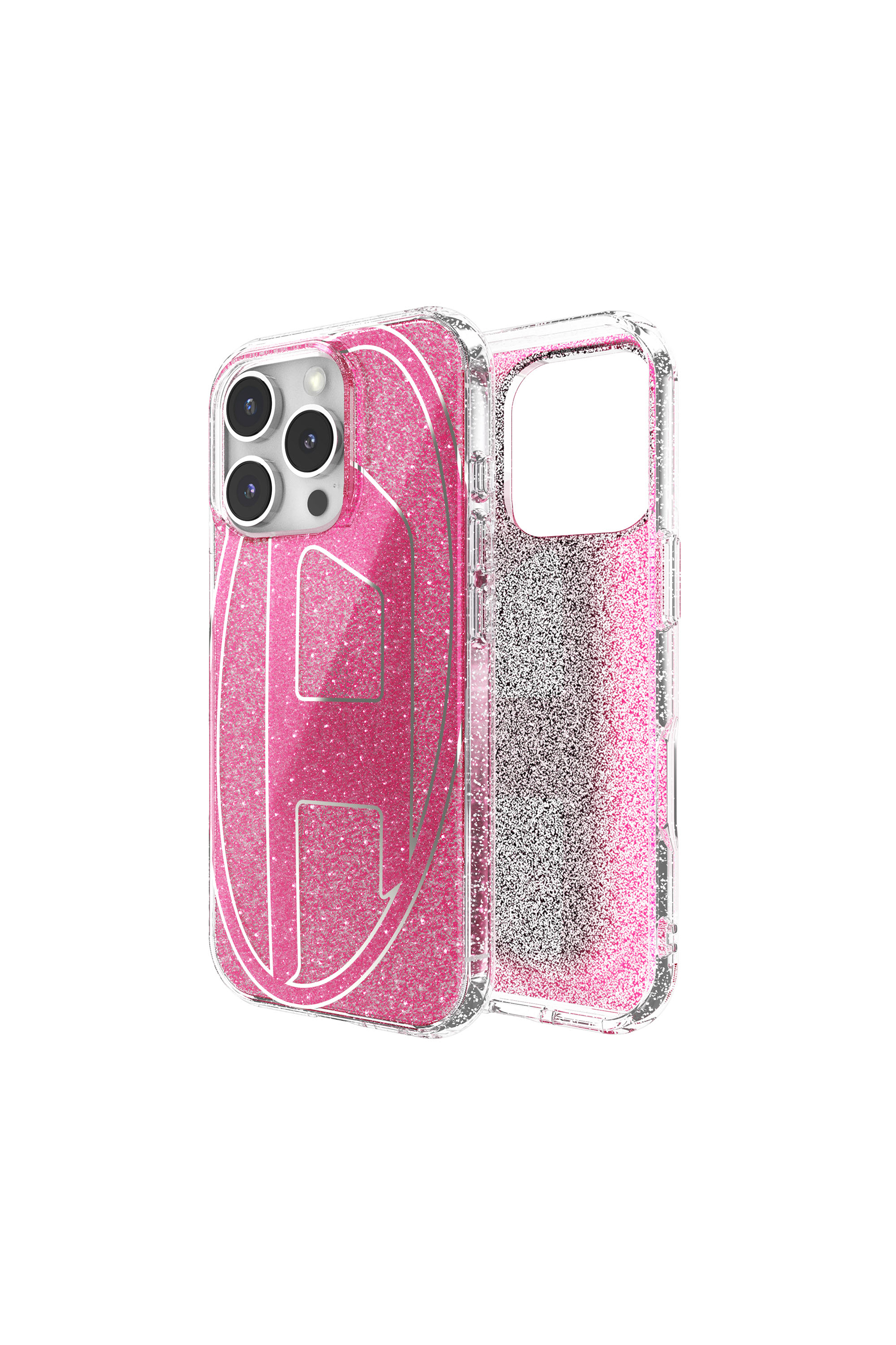 Diesel - 60156 AOP CASE, Unisex's Oval D Glitter Case for iP 16 Pro in Pink - 1