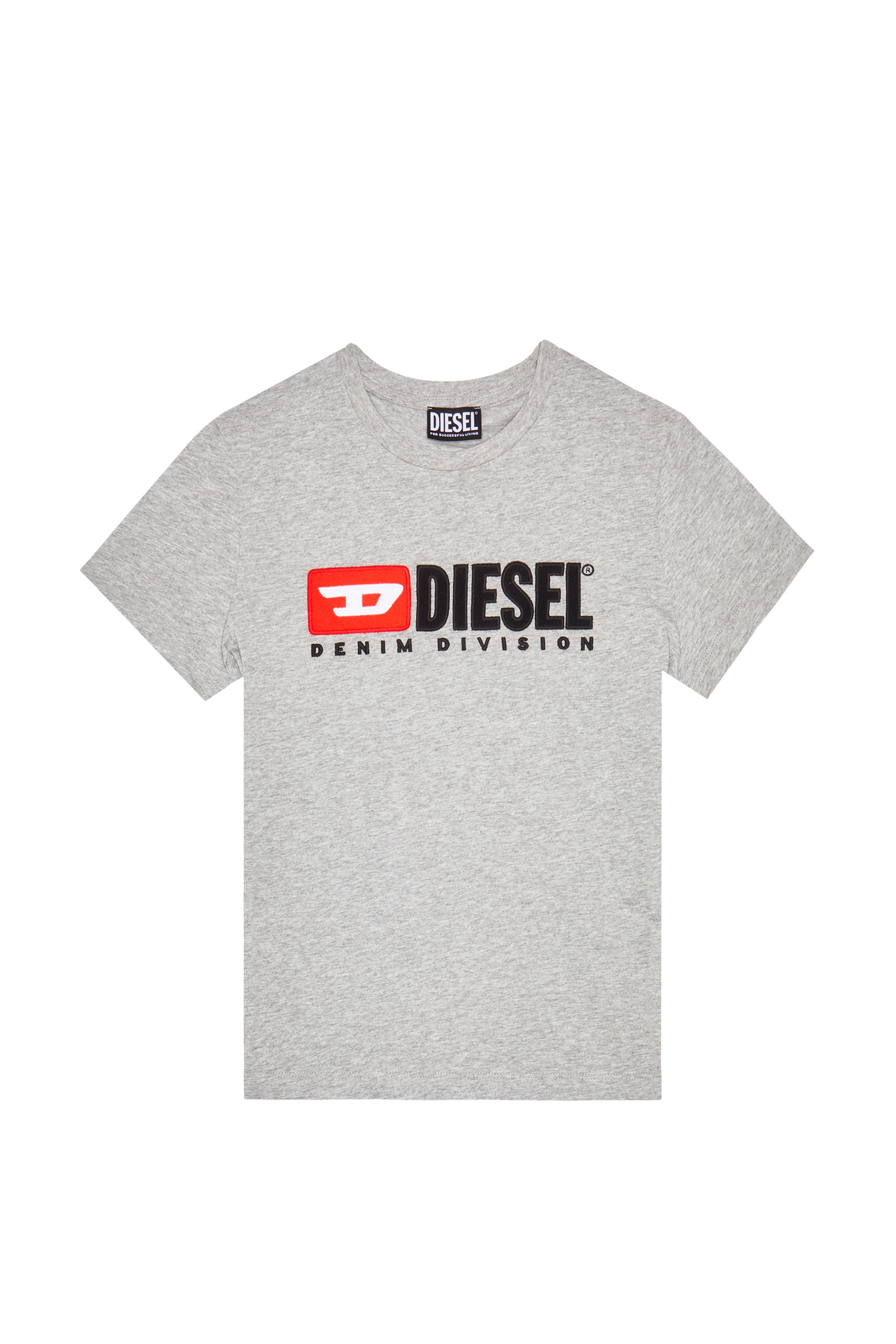 Diesel - T-SLI-DIV, Woman's Denim Division T-shirt in Light Grey - 3