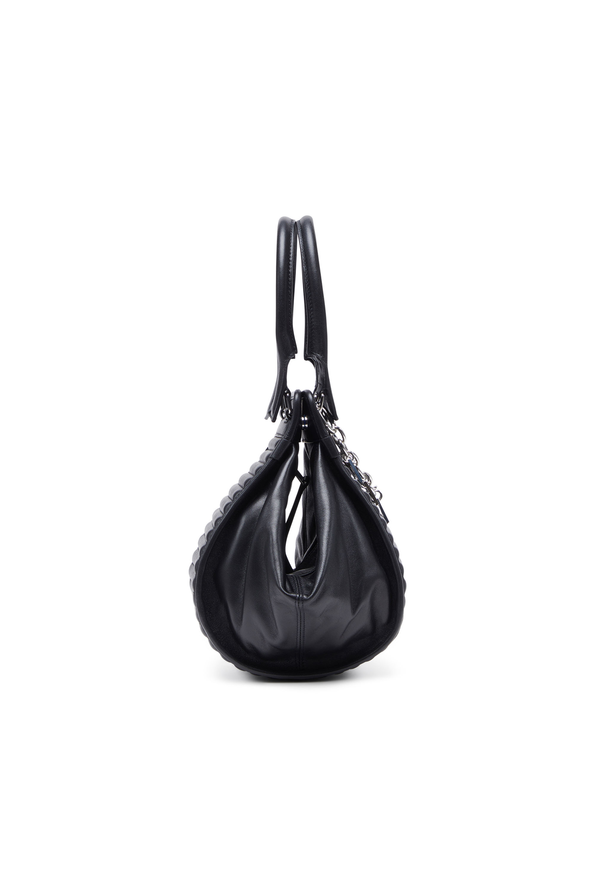 Diesel - D-VINA-RR S, Woman's D-Vina-RR S - Slouchy leather tote bag in Black - 3