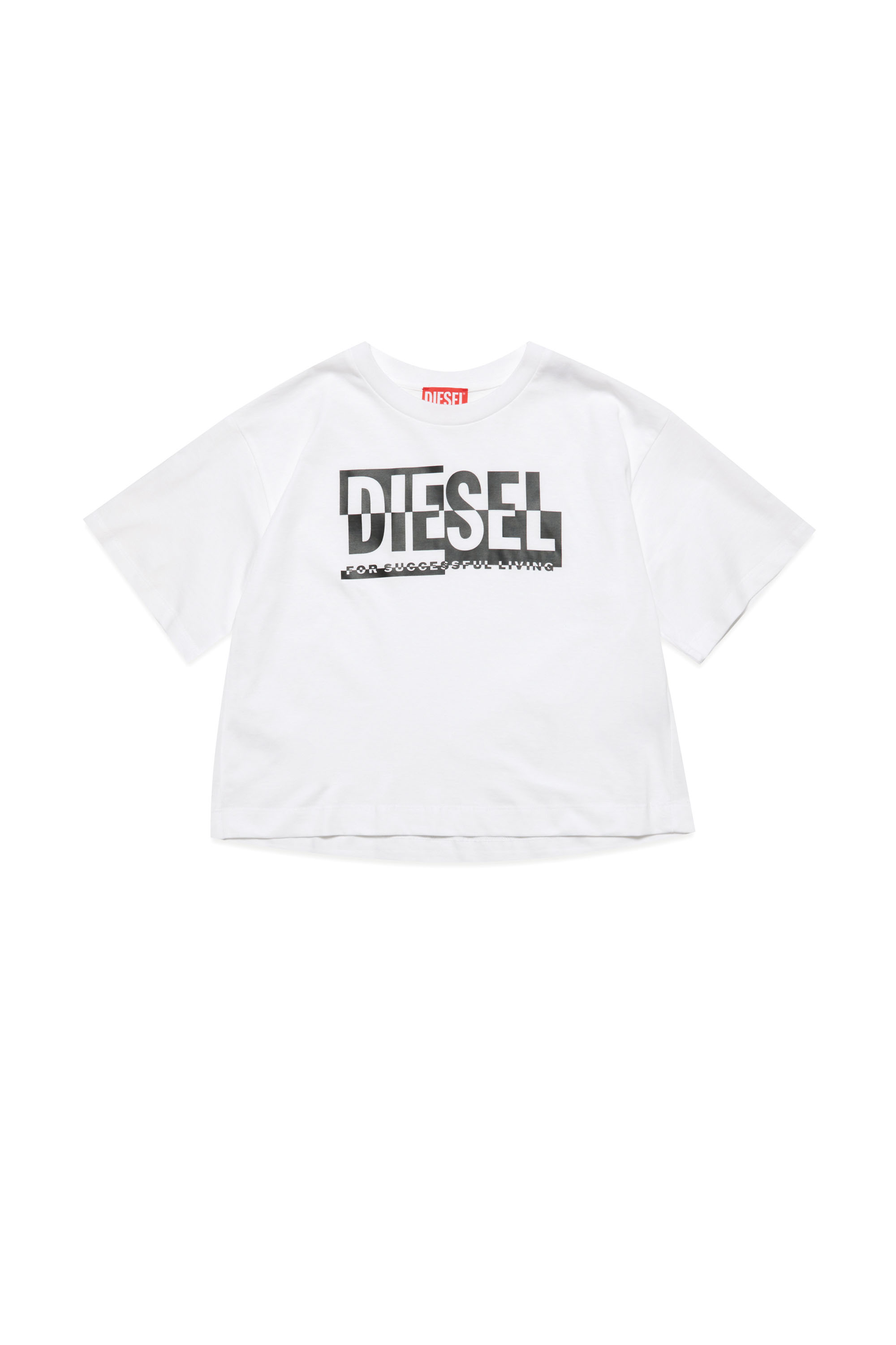 Diesel - TNISSEBR, Woman's T-shirt with chequerboard Diesel logo in White - 1