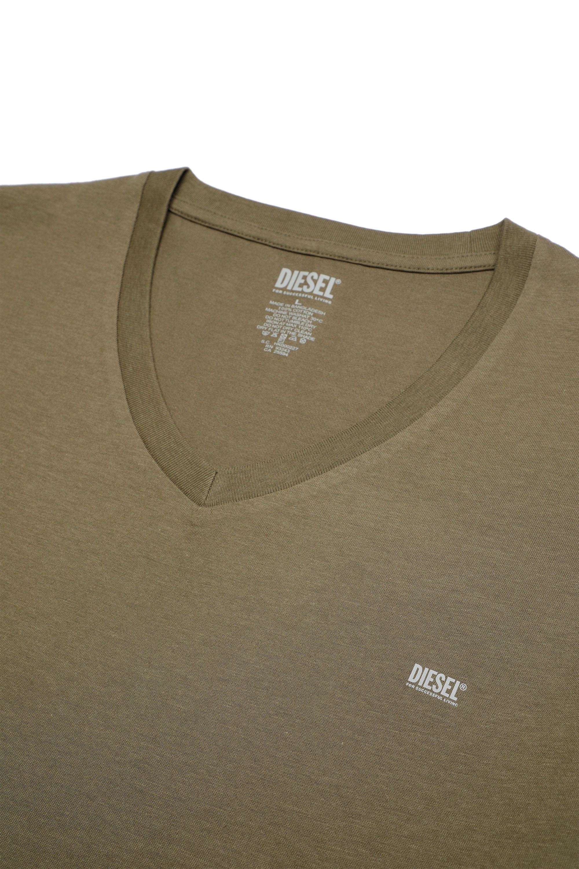 Diesel - UMTEE-MICHAEL-TUBE-TWOPACK, Man's Two-pack V-neck T-shirts with logo print in Blue/Green - 4