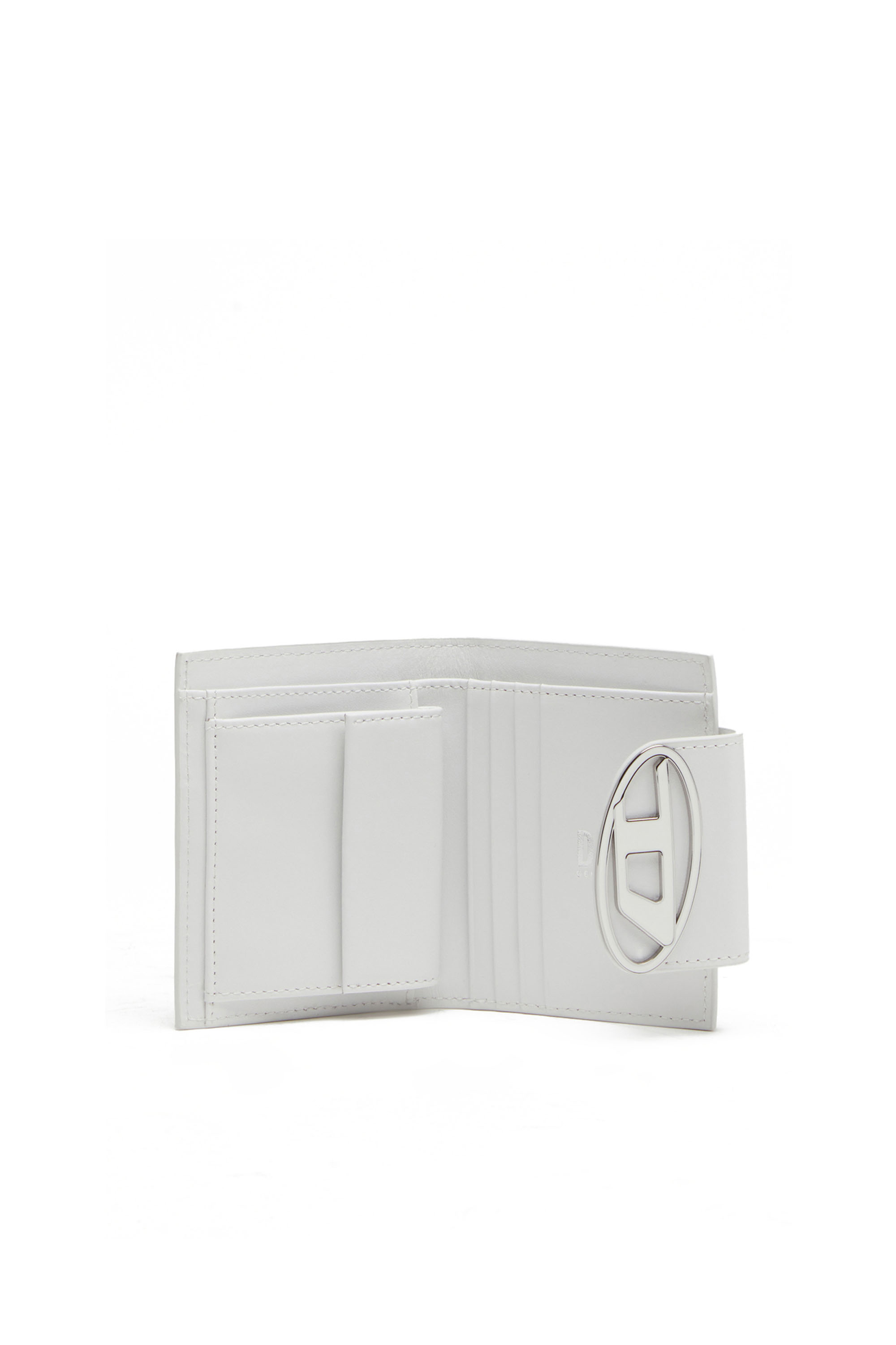 Diesel - CAMILLE, Woman's Wallet in nappa leather with logo plaque in White - 3