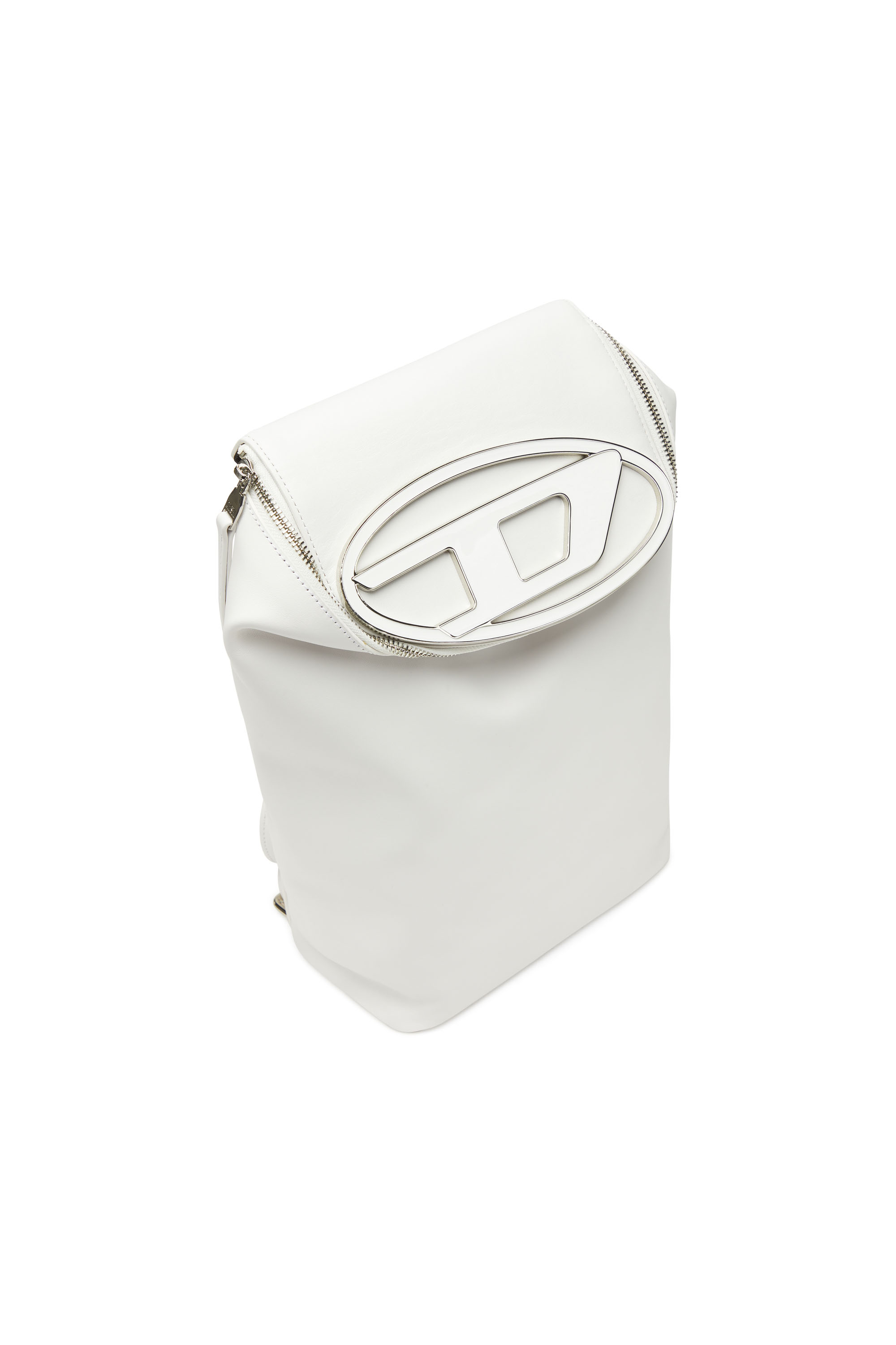 Diesel - 1DR-BACKPACK, Woman's 1DR-Backpack - Leather backpack with logo plaque in White - 4