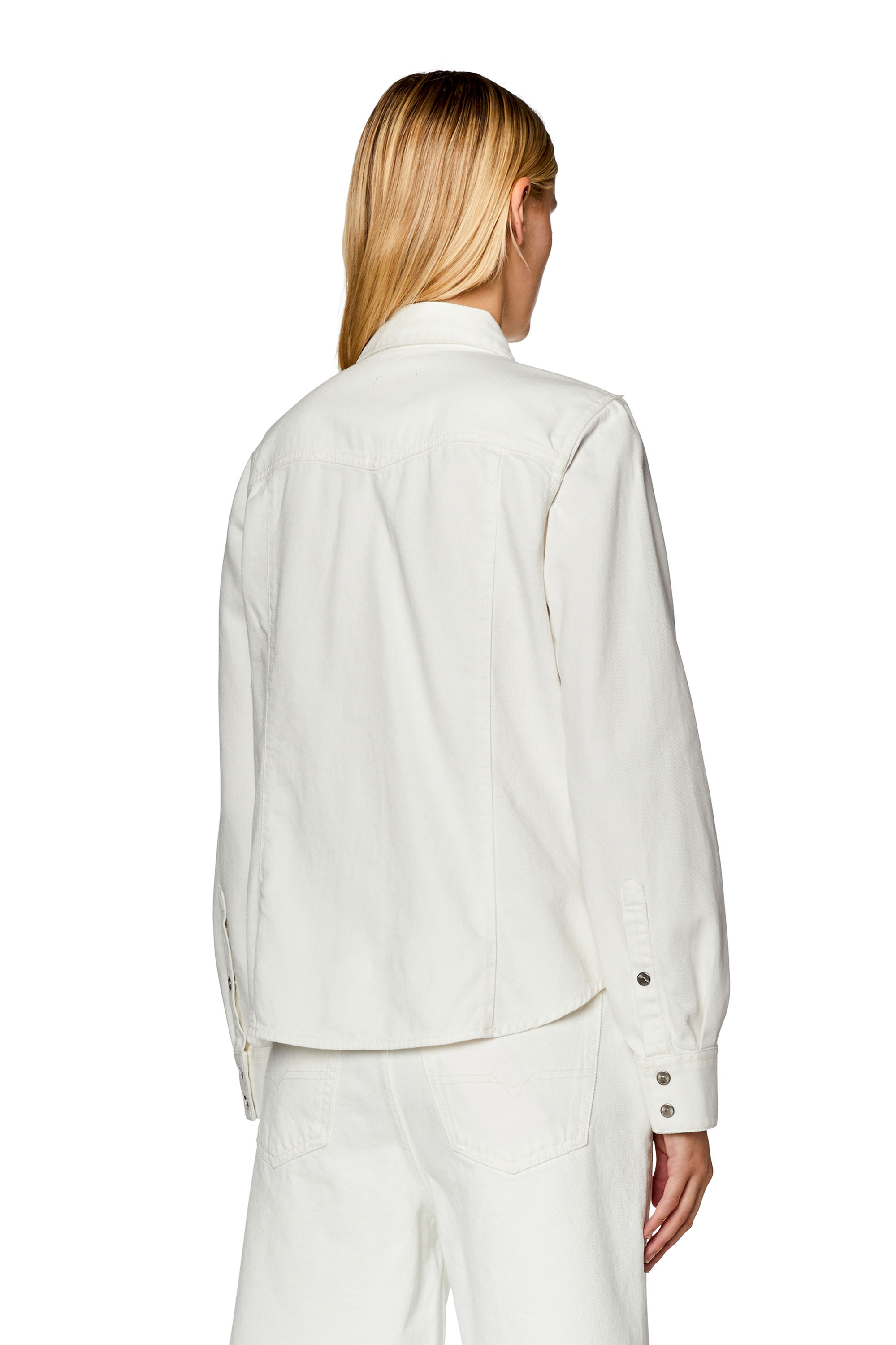 Diesel - DE-WAVES, Woman's Western denim shirt in White - 4