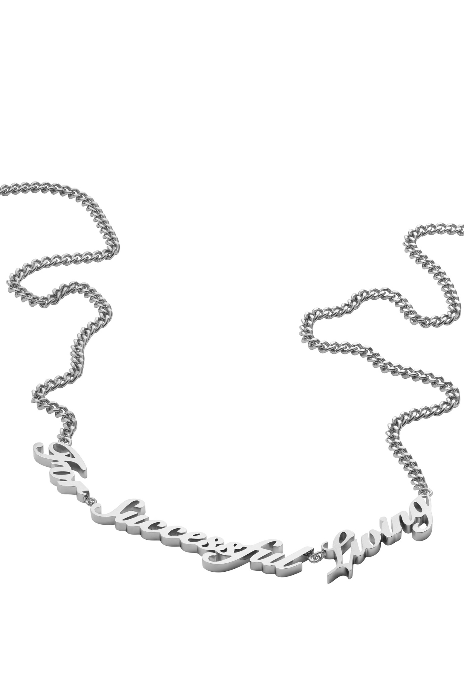 Diesel - DX1373, Unisex's Stainless Steel Chain Necklace in Silver - 1