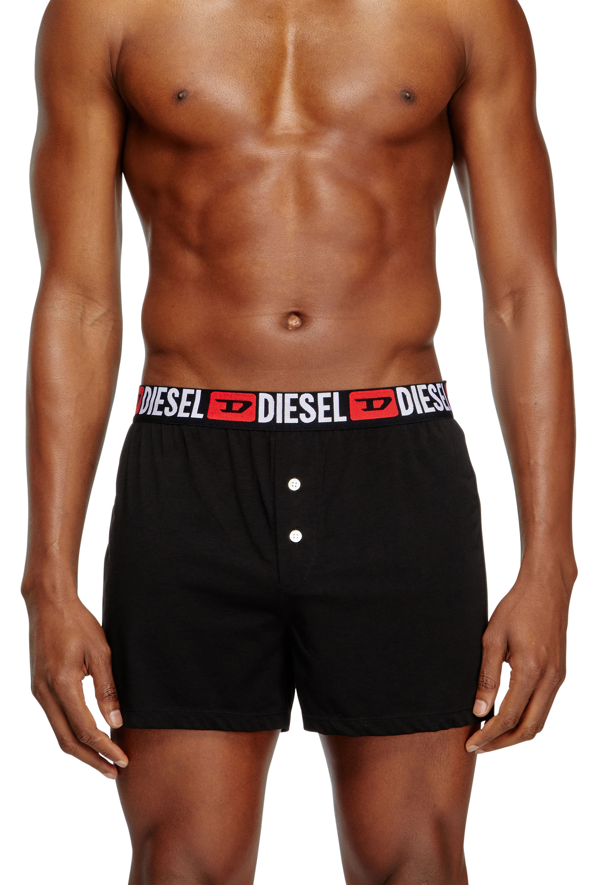 Diesel - STARKIE-D-CORE, Man's Boxers with all-over logo waist in Black - 1