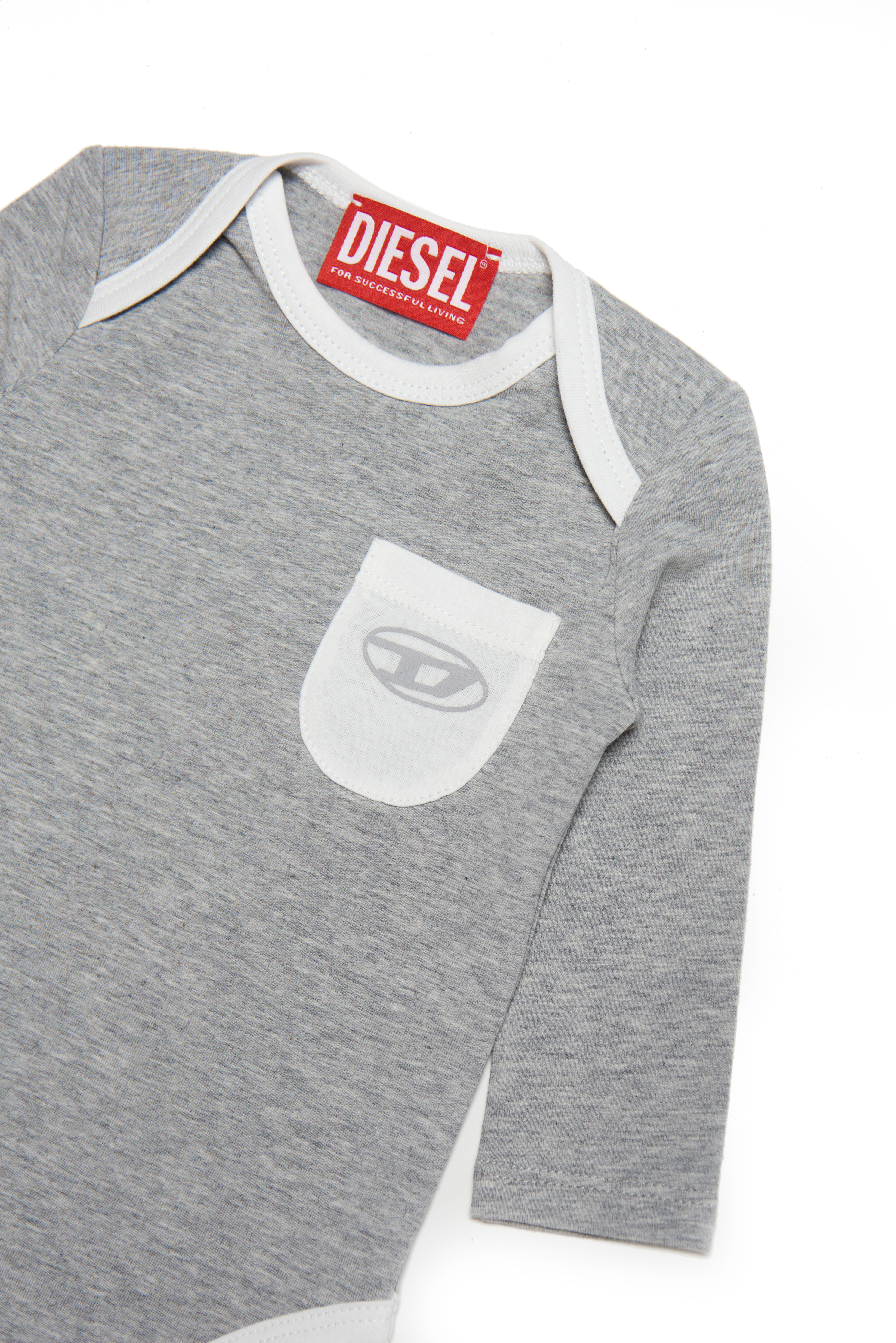 Diesel - UCKET-NB, Unisex's Bodysuit with logo pocket in Grey - 3
