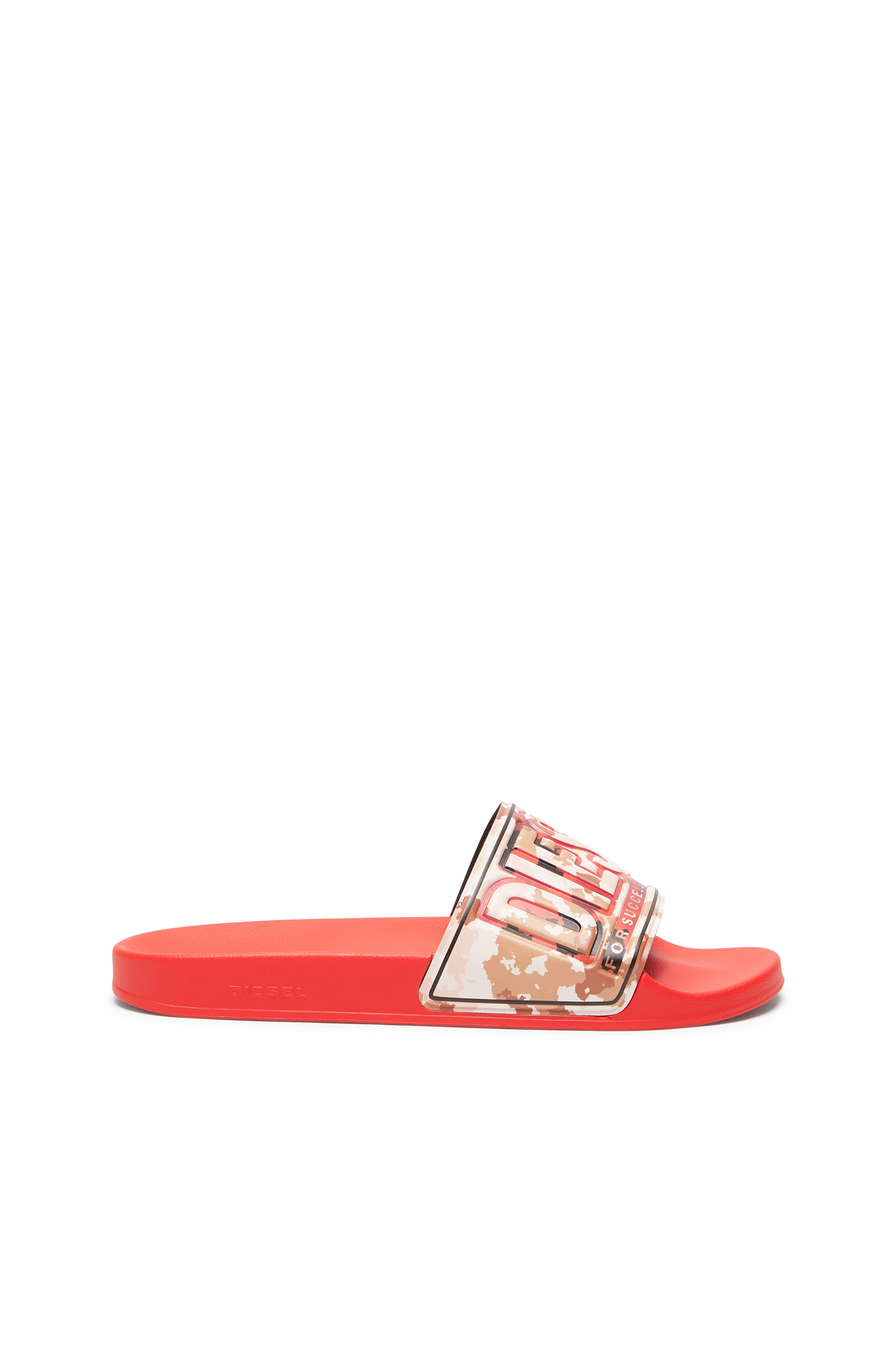 Diesel - SA-MAYEMI CC X, Unisex's Sa-Mayemi CC X - Pool slides with camouflage band in Red - 1