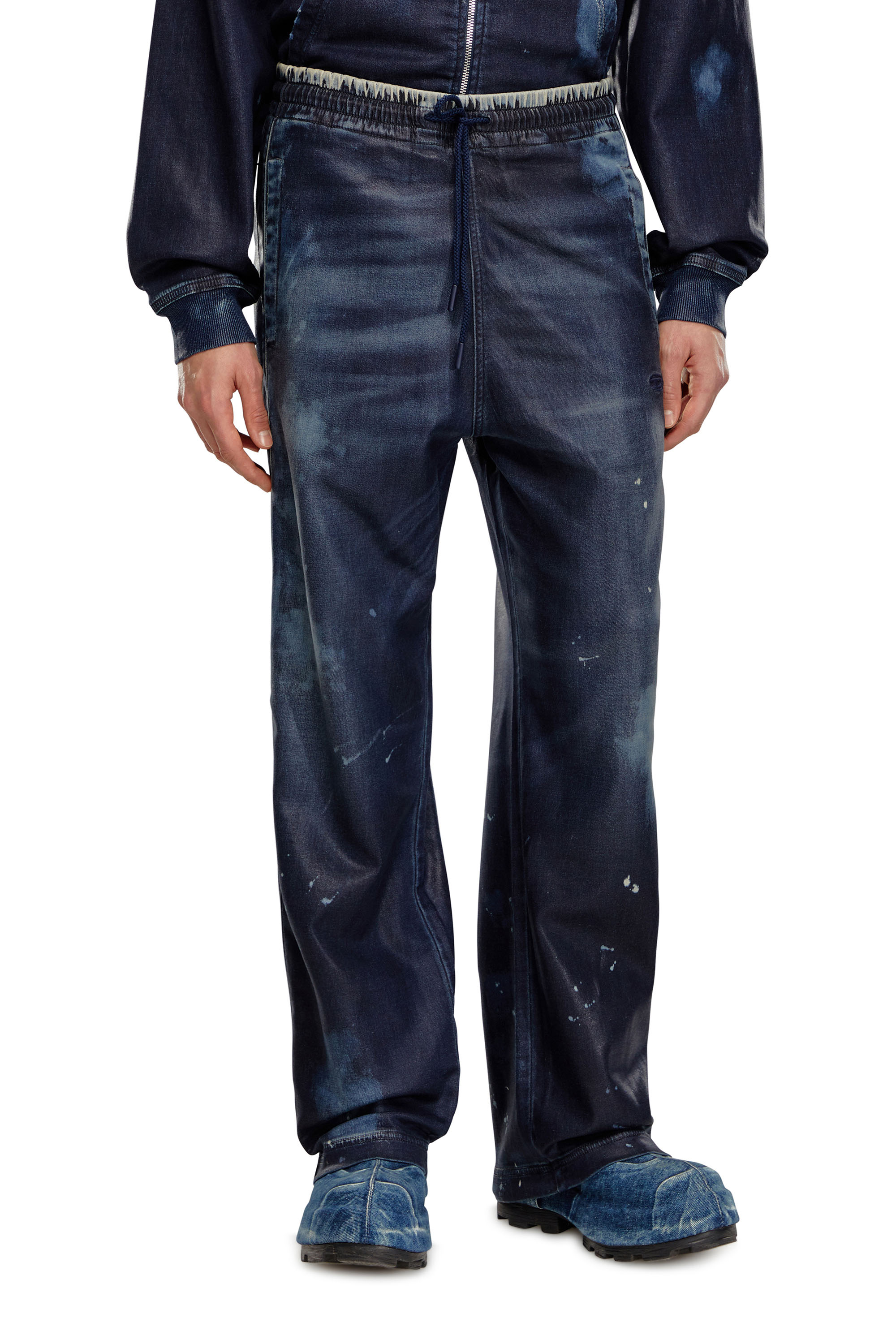 Diesel - Unisex's Relaxed D-Martyans Track Denim 068KU, Dark Blue - 1