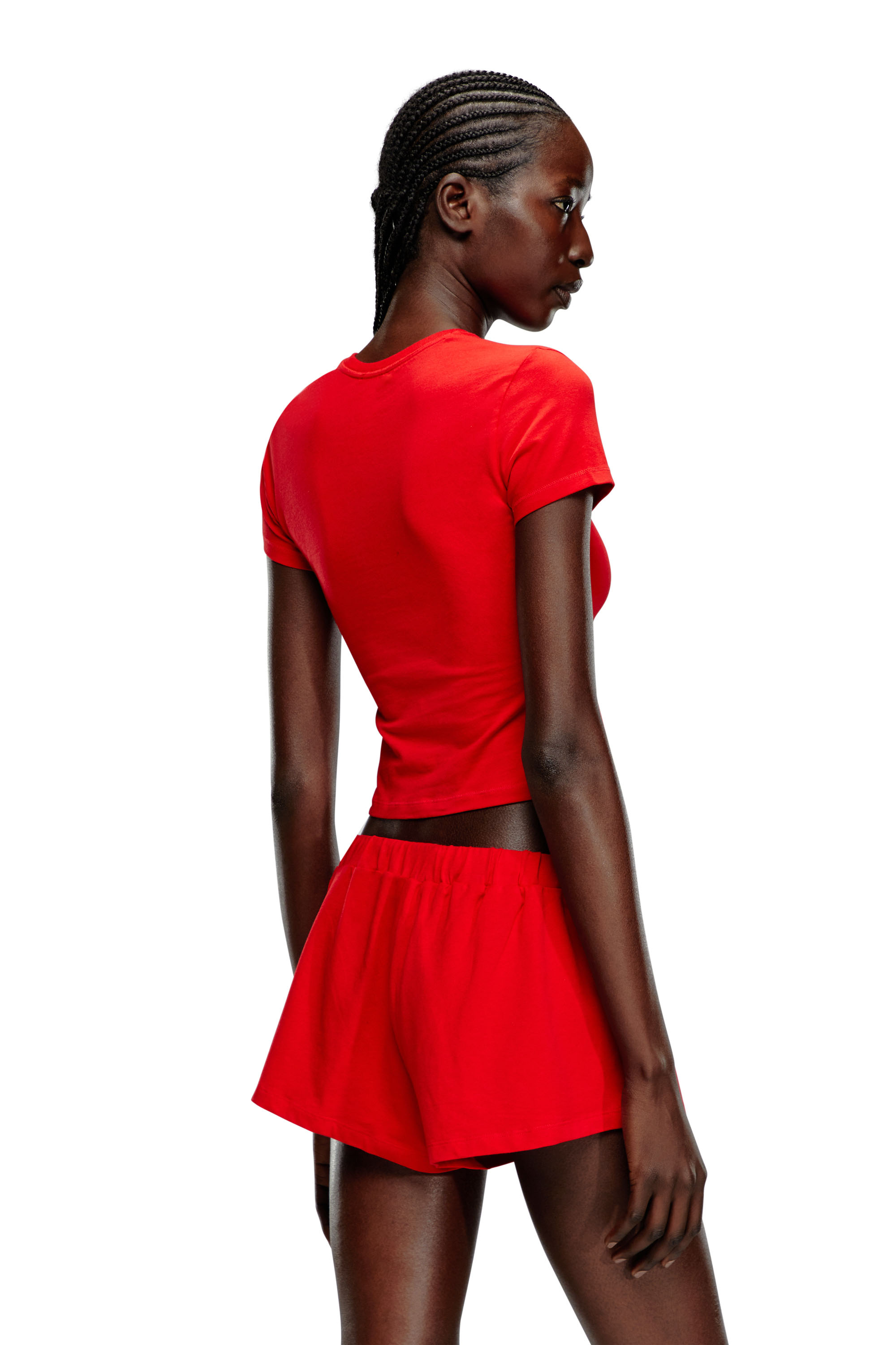 Diesel - UFSET-SYLVIE, Woman's Pyjama set in stretch cotton in Red - 3