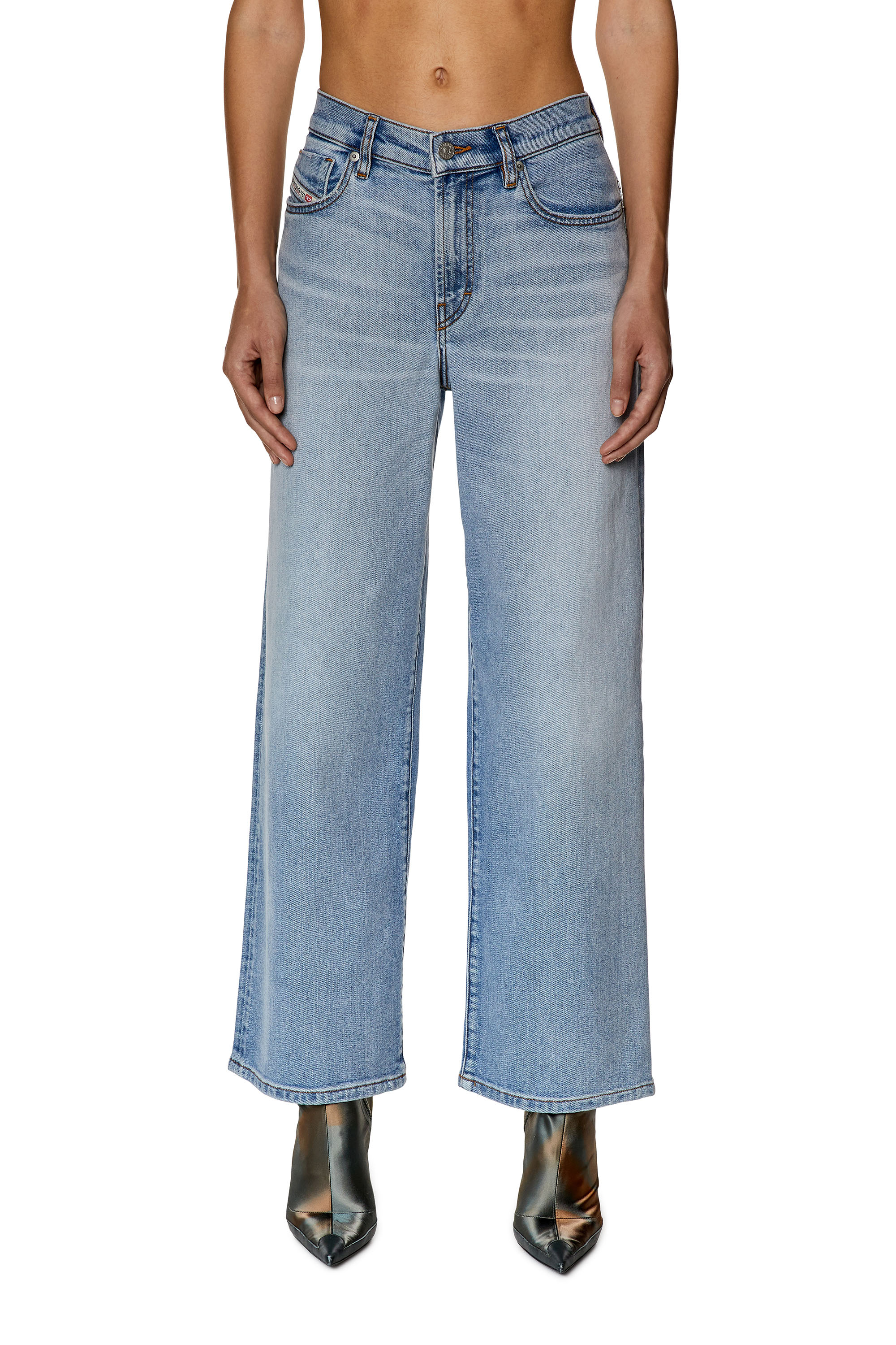 Diesel - Woman's Bootcut and Flare Jeans 2000 Widee 0AJAT, Light Blue - 1