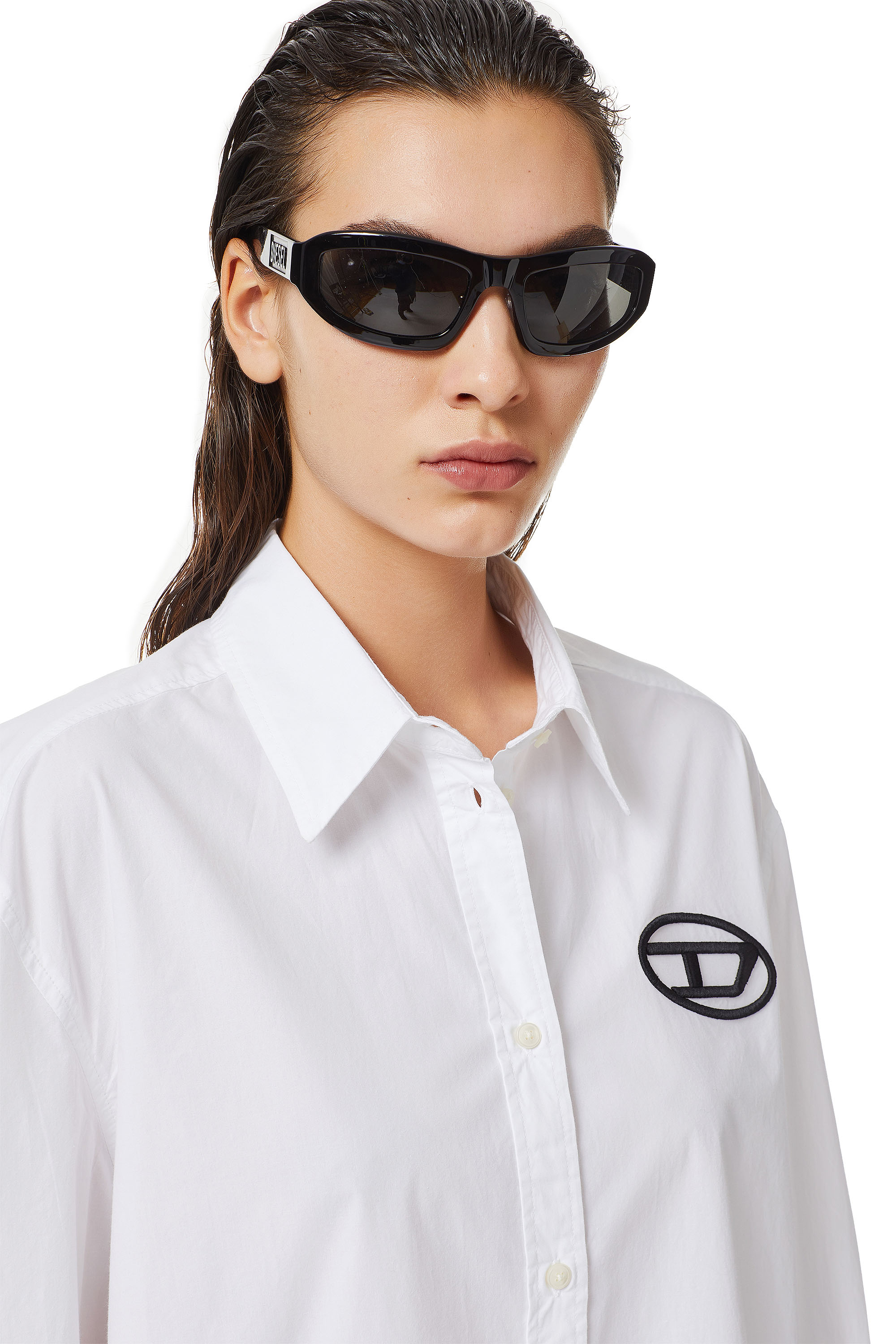 Diesel - D-LUNAR-A, Woman's Oversized shirt dress in White - 4